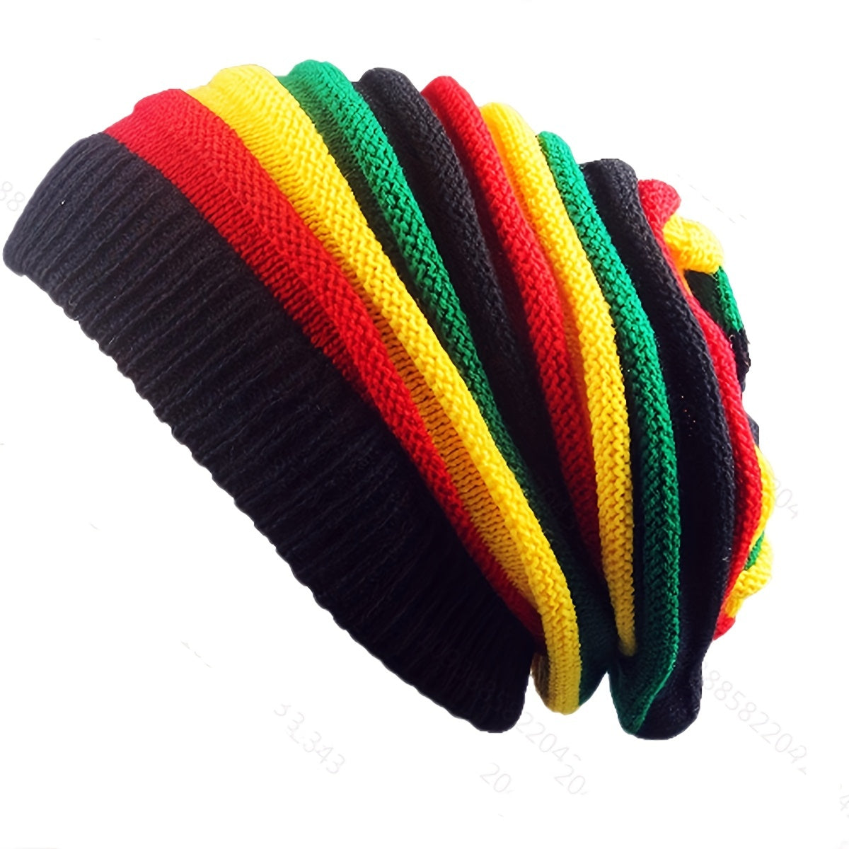 Rainbow Stripe Soft & Cozy Slouchy Beanie - Fashionable Knit Turban Hat for Warmth and Comfort - Elastic, Lightweight Skull Cap - Perfect Unisex Chemo Hat for Women and Men