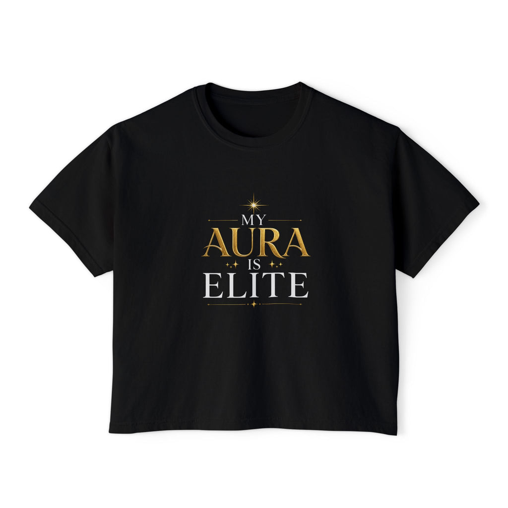 'My Aura is Elite' Crop T‑Shirt
