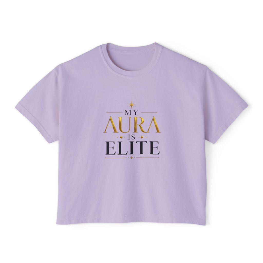 'My Aura is Elite' Crop T‑Shirt