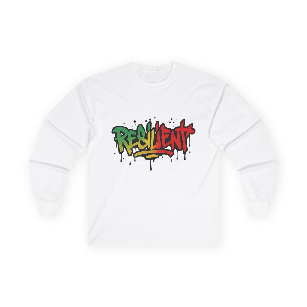 SHG Resilient Street Art Long Sleeve Tee | Unisex Graphic Shirt, Urban Wear, Gift for Creatives, Hip Hop Style, Positive Vibes