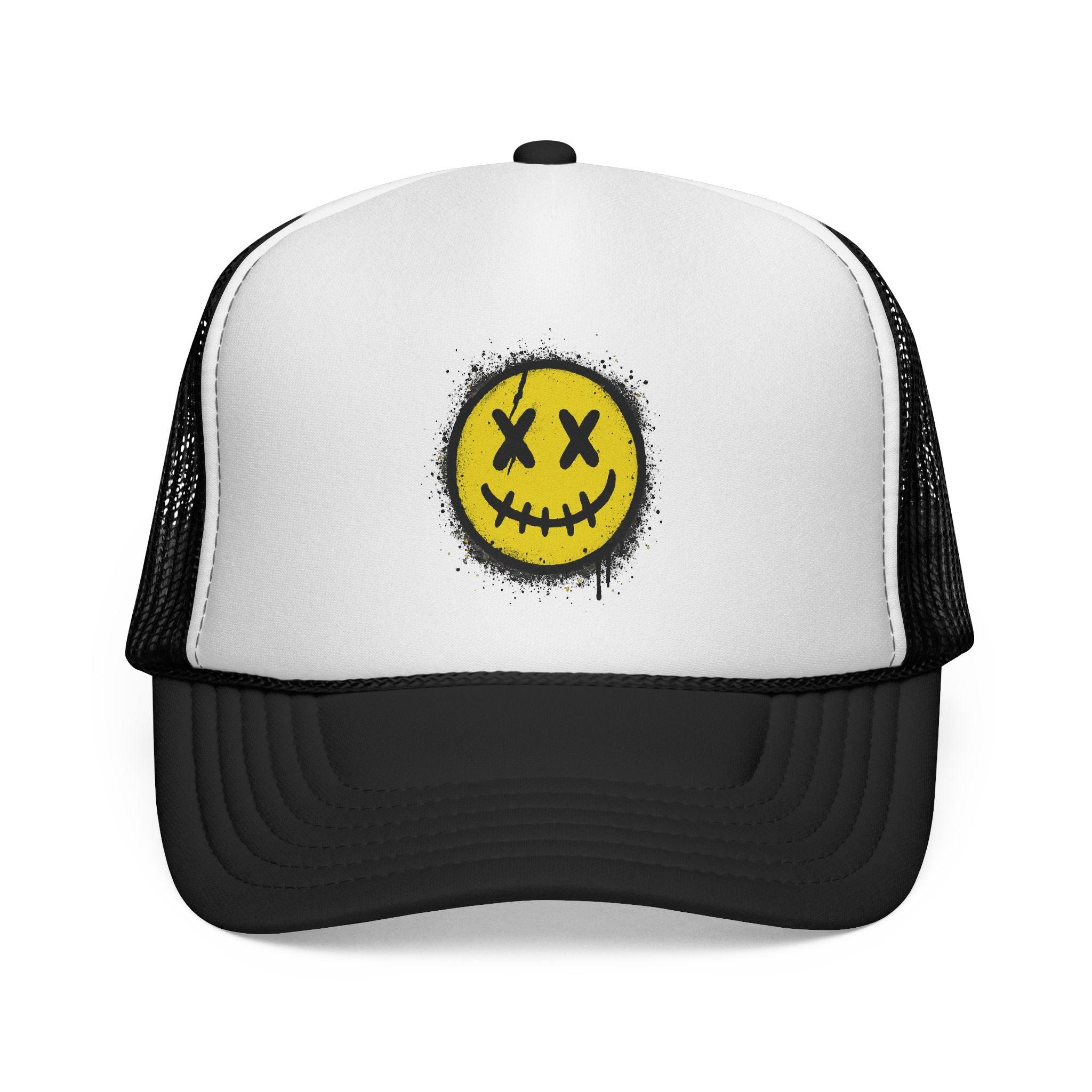 SHG Smiley Face Trucker Cap - Trendy Casual Hat for Festivals, Outdoor Events, Summer Fun, Gift for Friends, Streetwear Essential