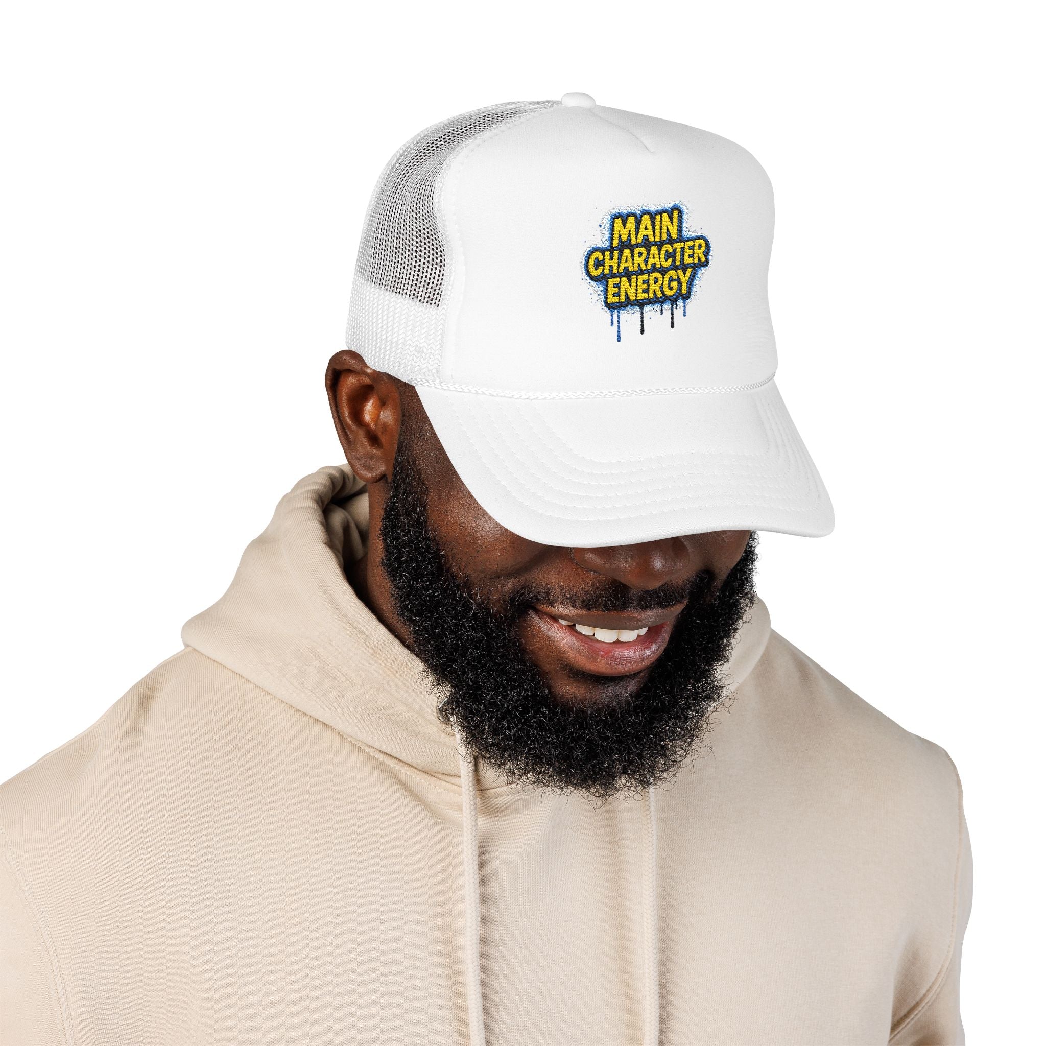 SHG Main Character Energy Foam Trucker Hat — Embroidered Statement Cap