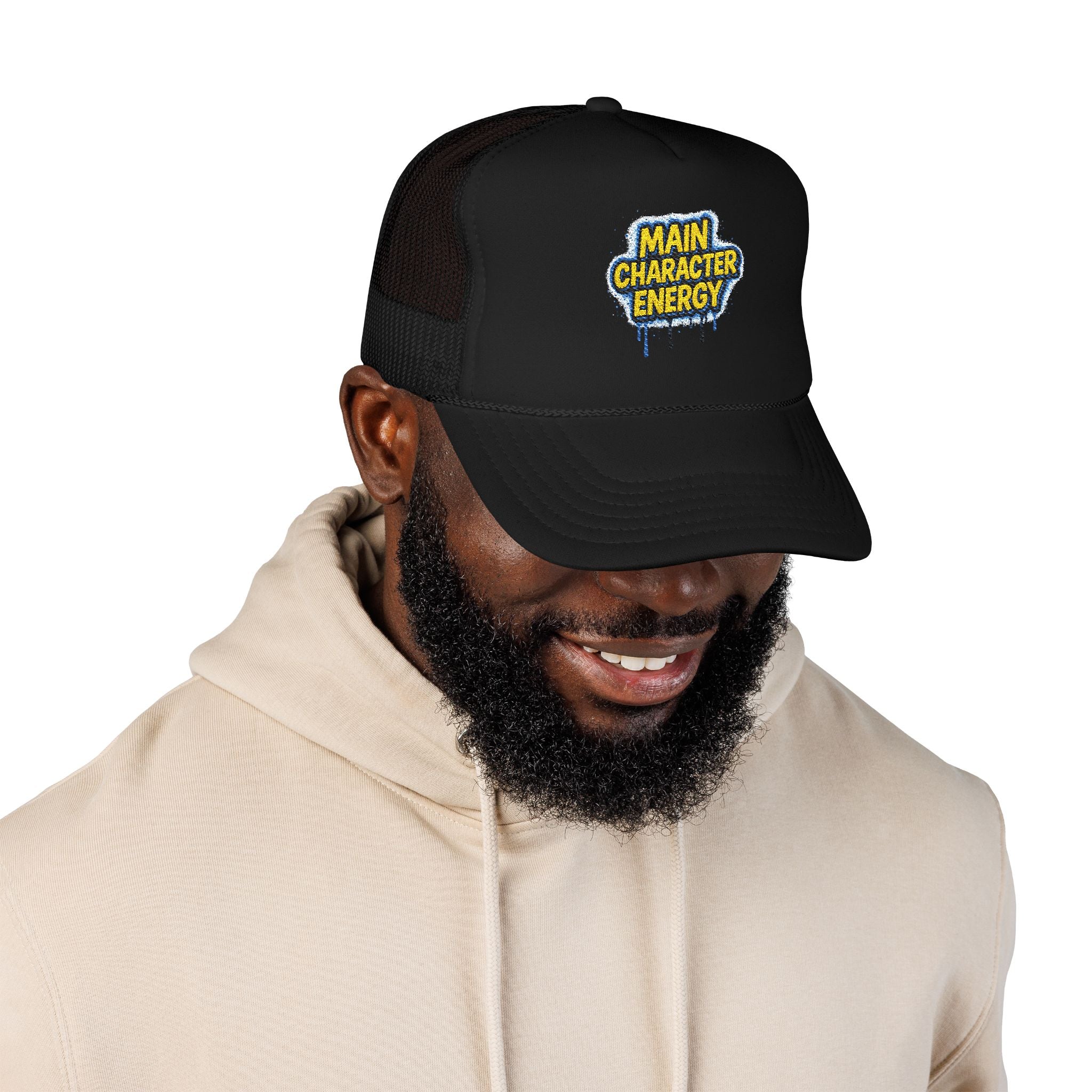 SHG Main Character Energy Foam Trucker Hat — Embroidered Statement Cap