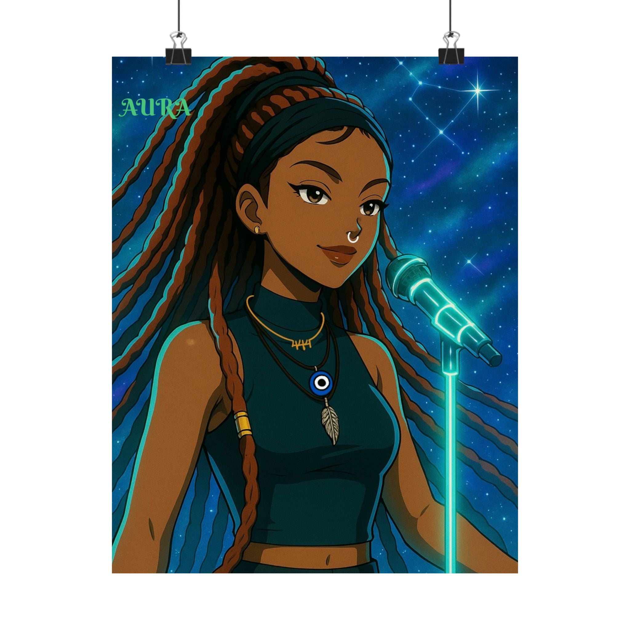 Aura Inspired Vertical Poster - Music Vibes Art Print