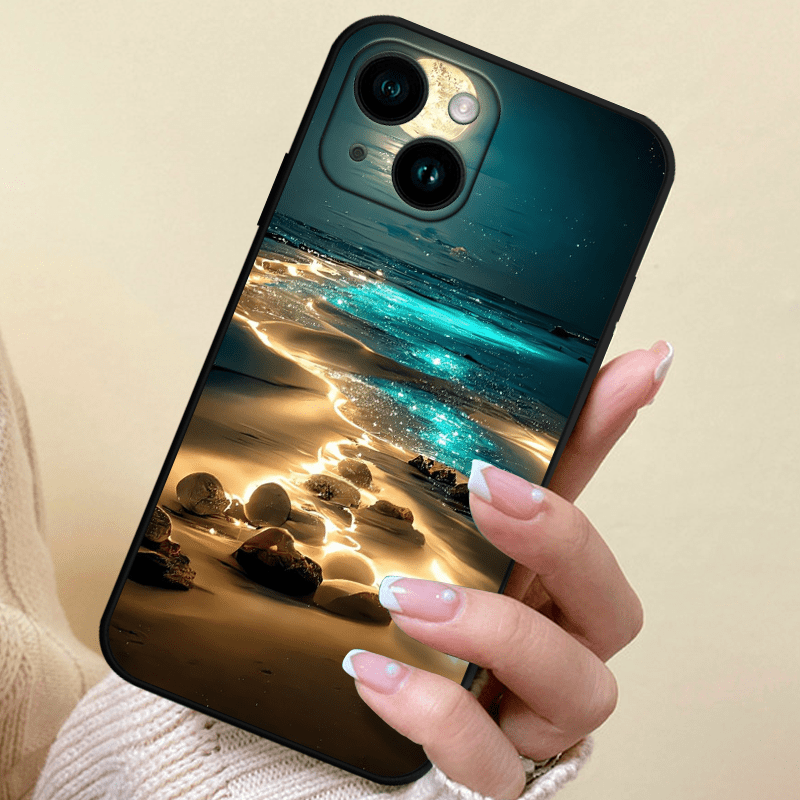 Glowing Moon Anti-Slip TPU Phone Case Bundle for iPhone Series - Durable Anti-Fingerprint Cover for Men & Women - Protective Case Pack for iPhone 15/14/13/12/11 Pro Max/SE/2022 - Gift Set