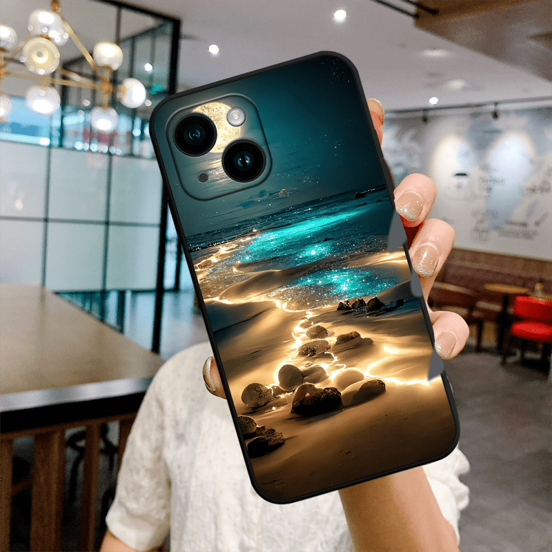 Glowing Moon Anti-Slip TPU Phone Case Bundle for iPhone Series - Durable Anti-Fingerprint Cover for Men & Women - Protective Case Pack for iPhone 15/14/13/12/11 Pro Max/SE/2022 - Gift Set