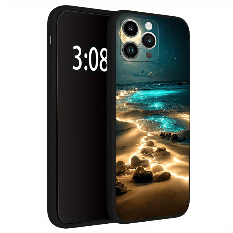 Glowing Moon Anti-Slip TPU Phone Case Bundle for iPhone Series - Durable Anti-Fingerprint Cover for Men & Women - Protective Case Pack for iPhone 15/14/13/12/11 Pro Max/SE/2022 - Gift Set