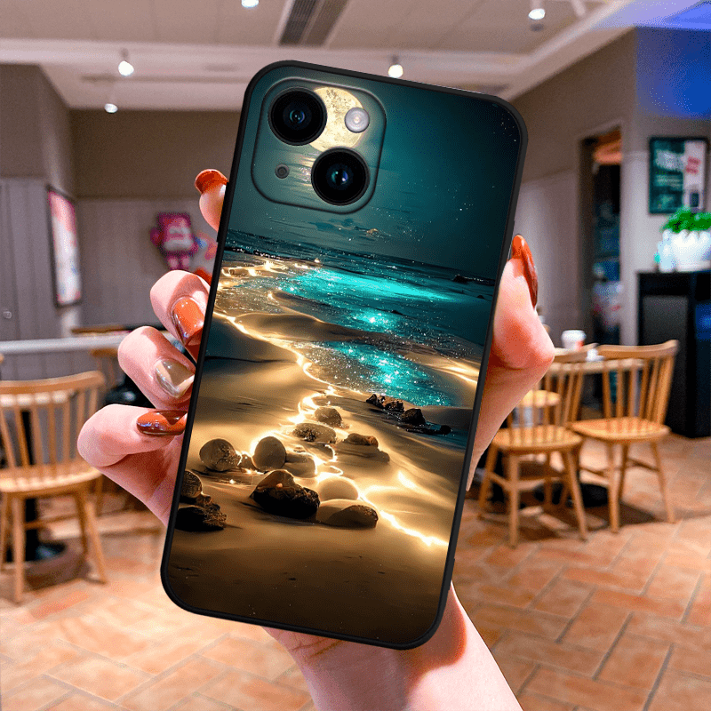 Glowing Moon Anti-Slip TPU Phone Case Bundle for iPhone Series - Durable Anti-Fingerprint Cover for Men & Women - Protective Case Pack for iPhone 15/14/13/12/11 Pro Max/SE/2022 - Gift Set