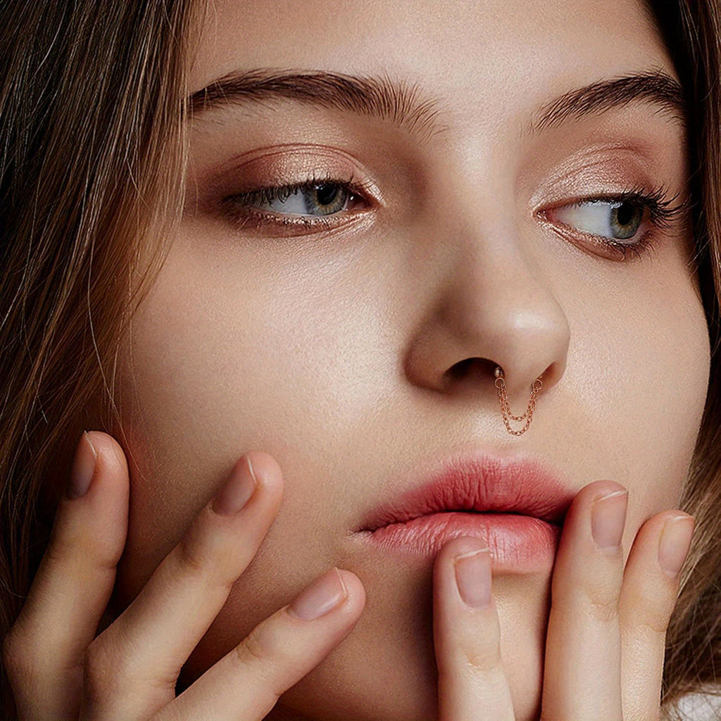 FIBO STEEL 12Pcs Septum Nose Rings Set for Women 16Guage Dangle Septum Jewelry Hinged Nose Rings Star Heart Horseshoe Daith Tragus Helix Cartilage Septum Piercing Jewerly