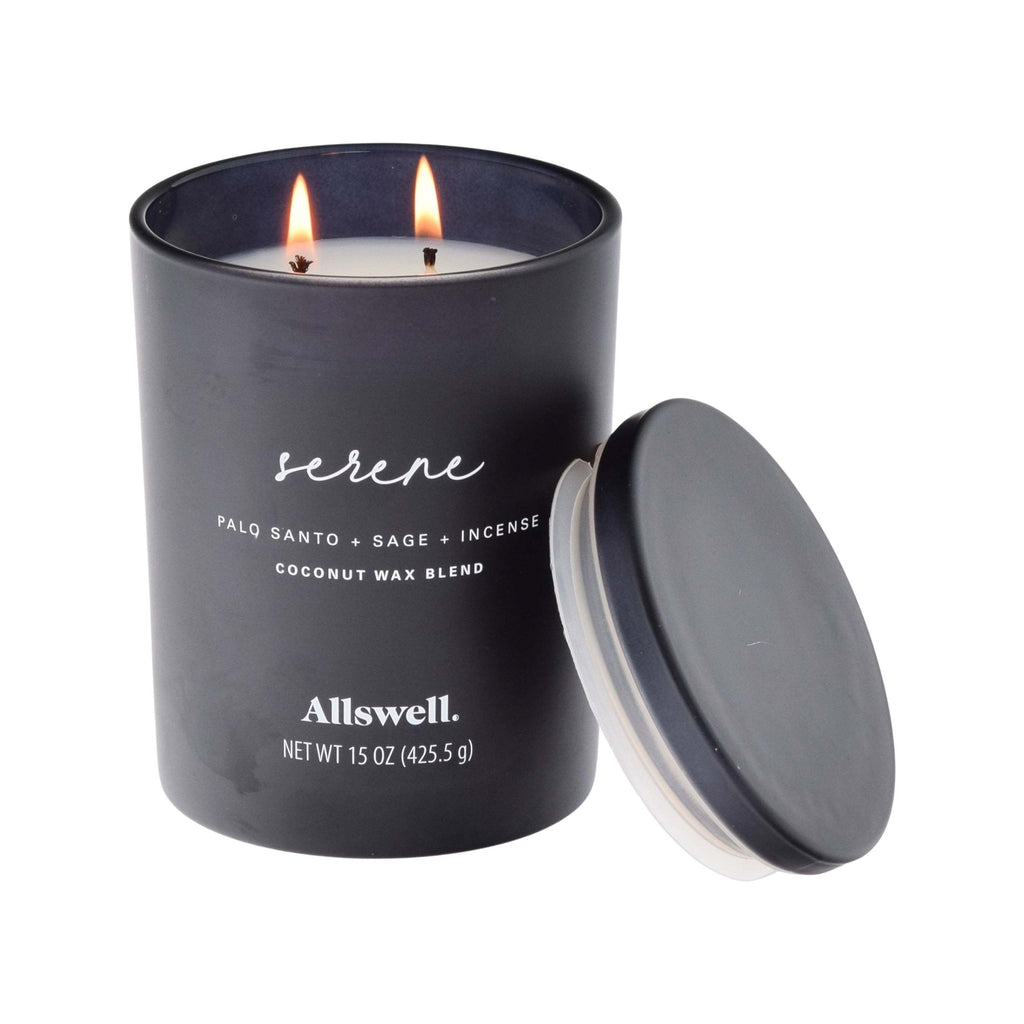 Serene (Palo Santo + Sage + Incense) Scented 2-Wick 15oz Spa Jar Candle