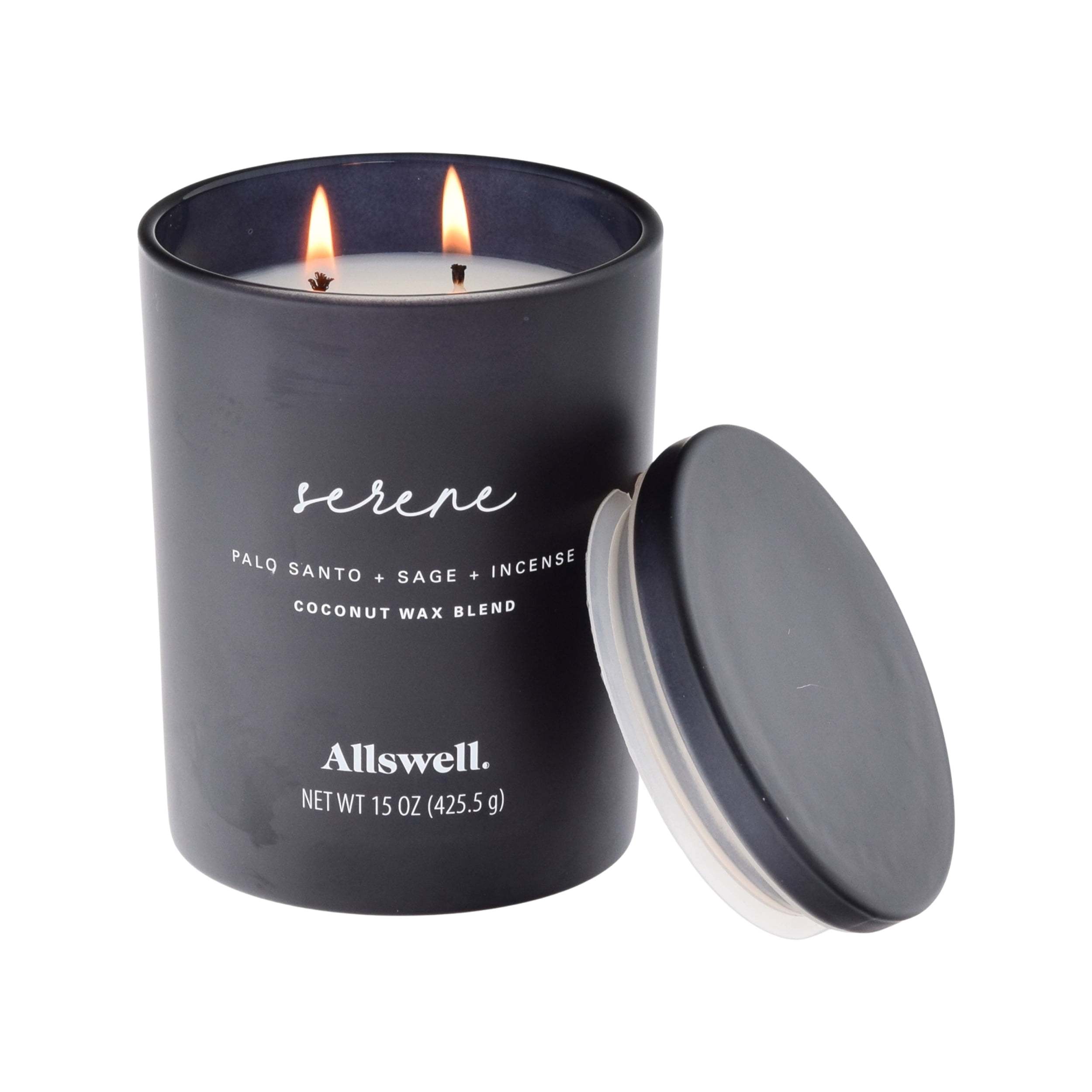 Serene (Palo Santo + Sage + Incense) Scented 2-Wick 15oz Spa Jar Candle