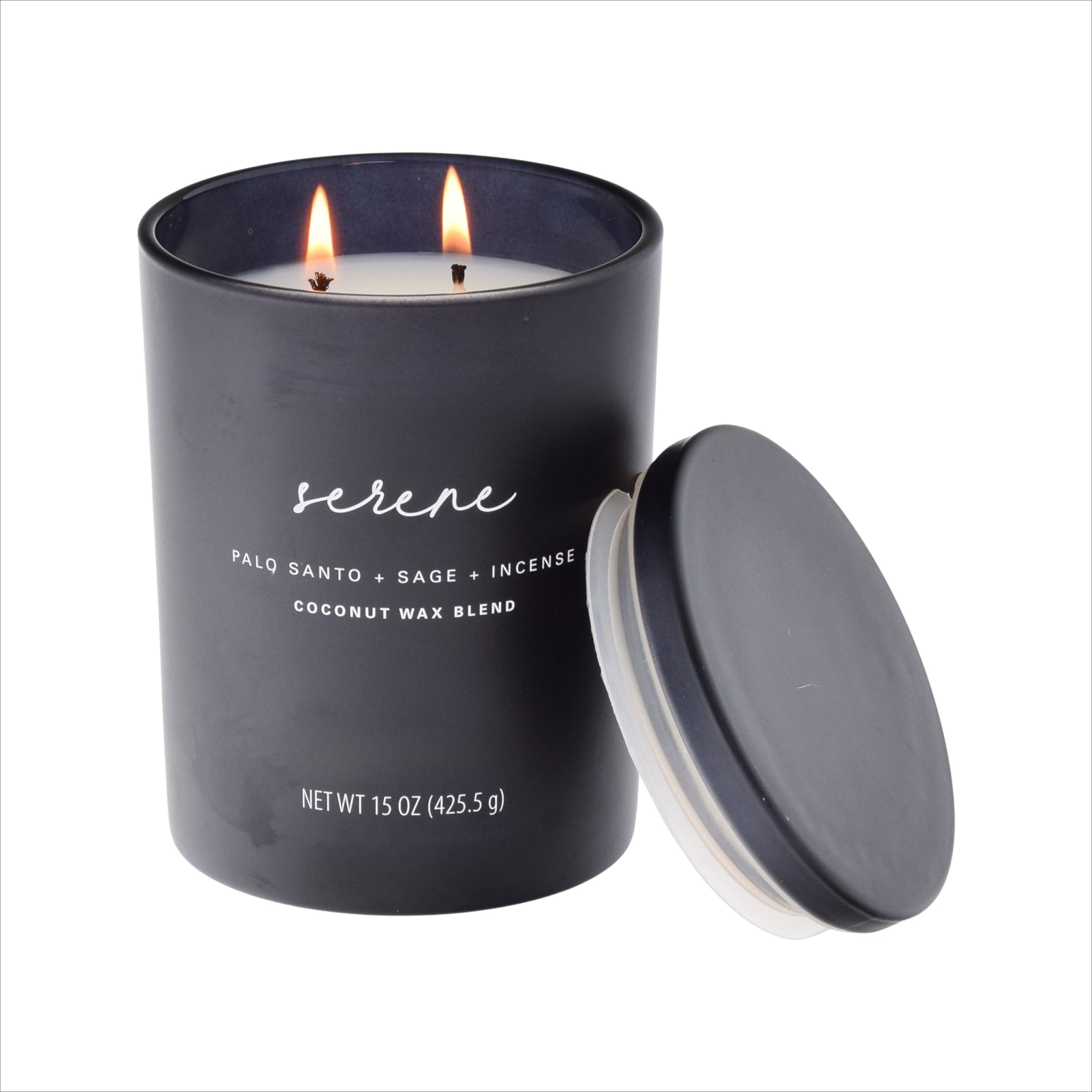 Serene (Palo Santo + Sage + Incense) Scented 2-Wick 15oz Spa Jar Candle