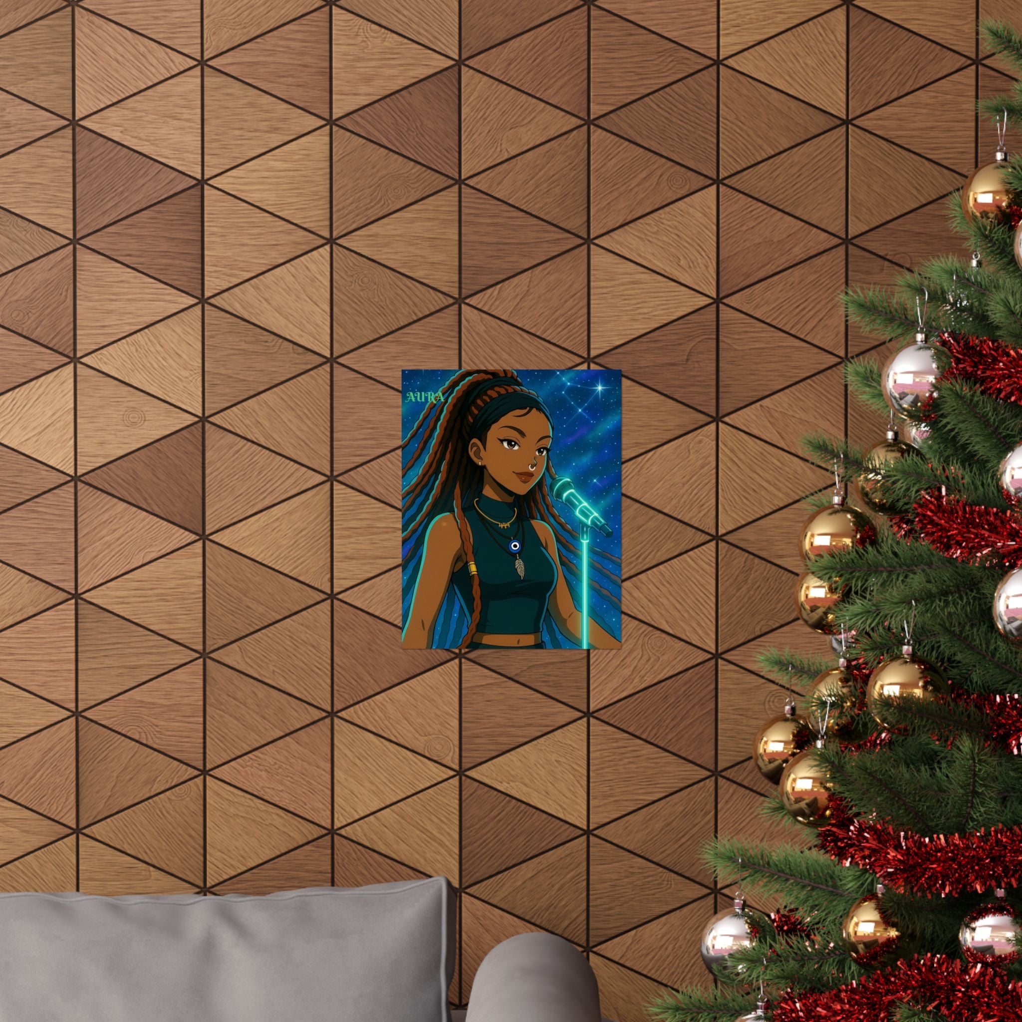 Aura Inspired Vertical Poster - Music Vibes Art Print