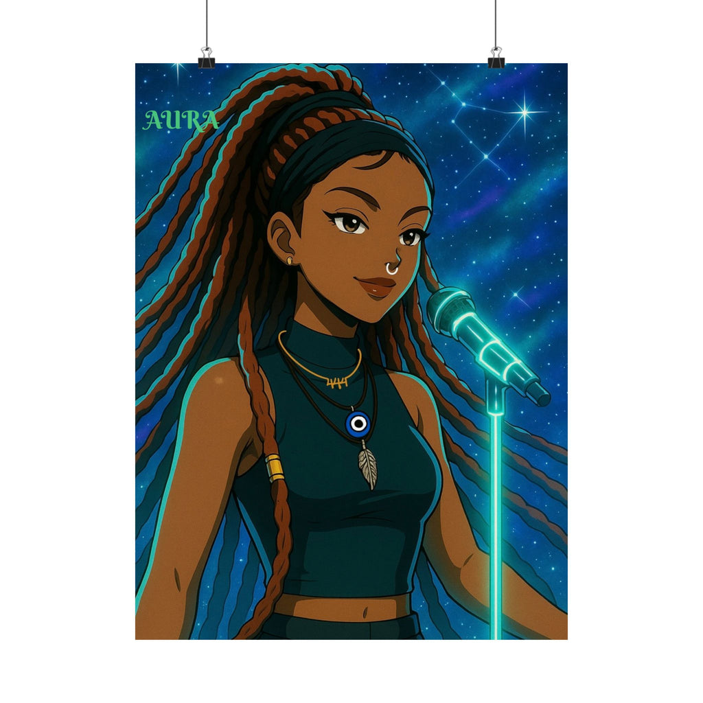 Aura Inspired Vertical Poster - Music Vibes Art Print