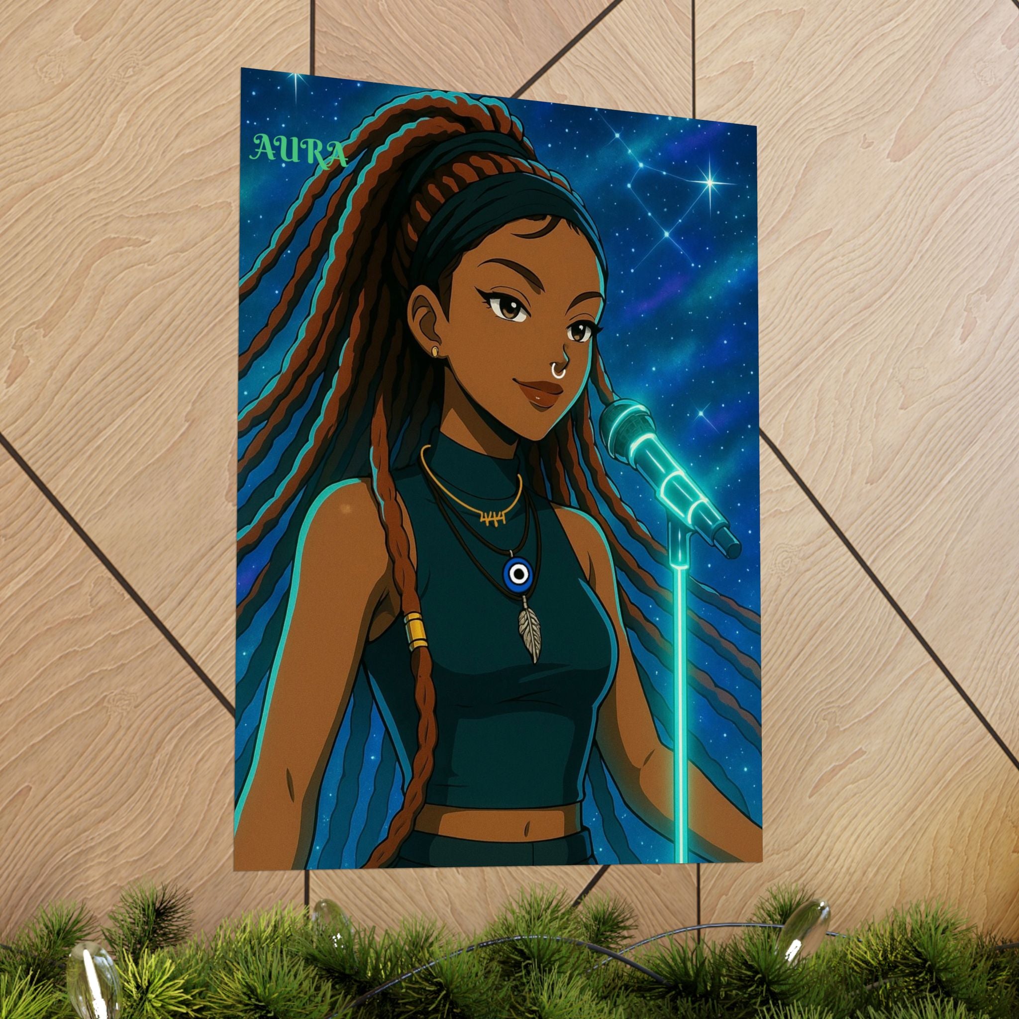 Aura Inspired Vertical Poster - Music Vibes Art Print