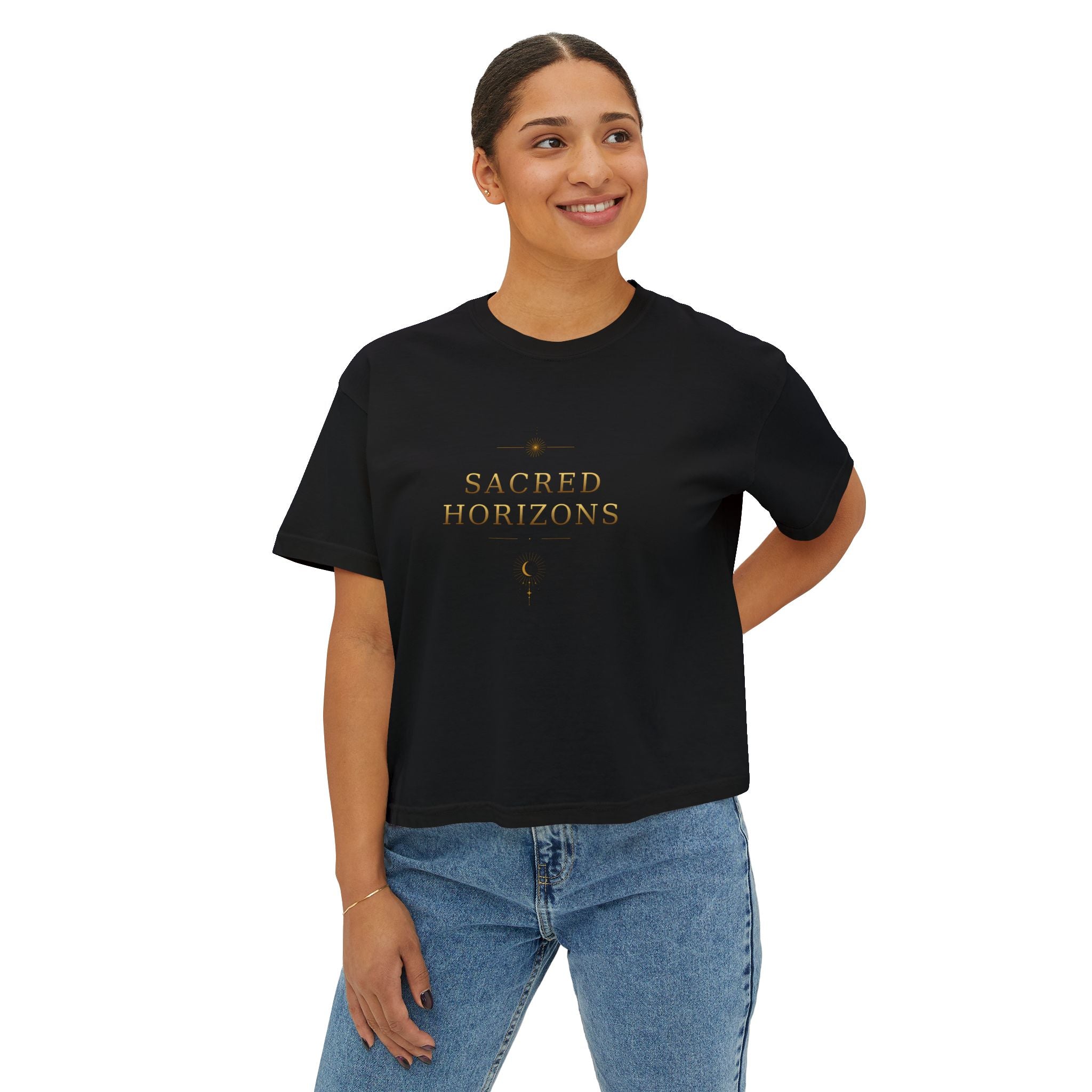'Sacred Horizons' Crop T‑Shirt