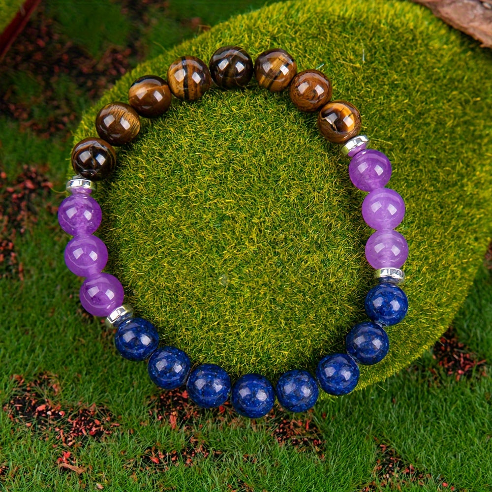 Crystal Bracelet Beaded Tiger's Eye Stone Jewelry For Men And Women, The Perfect Gift For Handmade Beaded Jewelry, Brings Serenity & Luck-Infused With Prosperity Energy