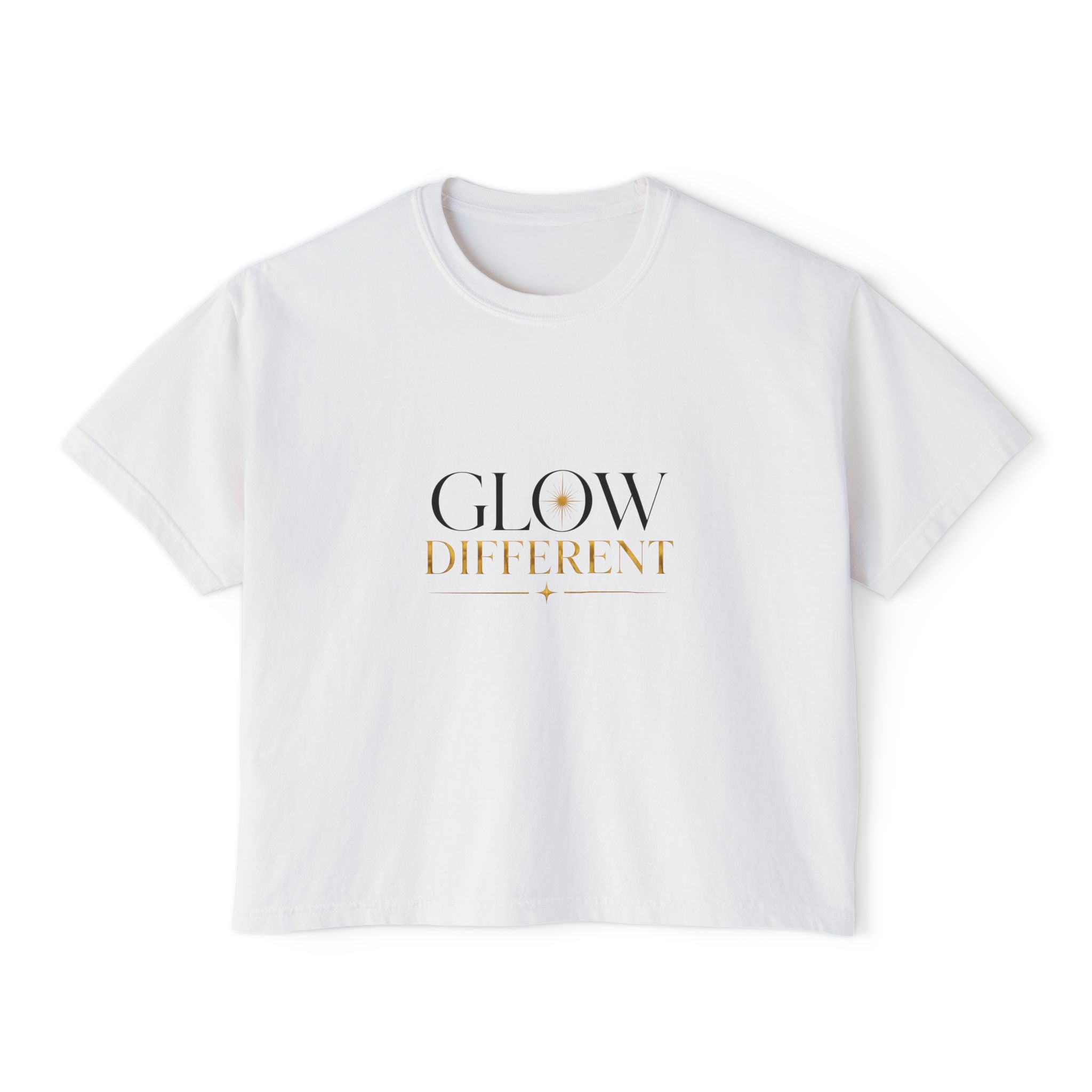 'Glow Different' Crop T‑Shirt