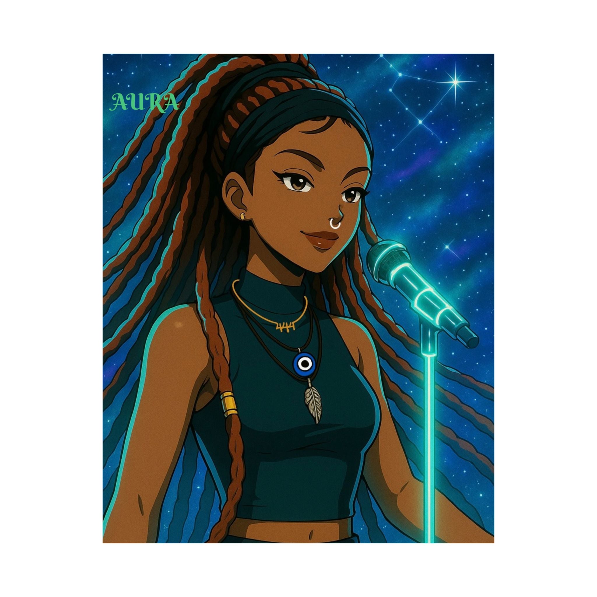 Aura Inspired Vertical Poster - Music Vibes Art Print