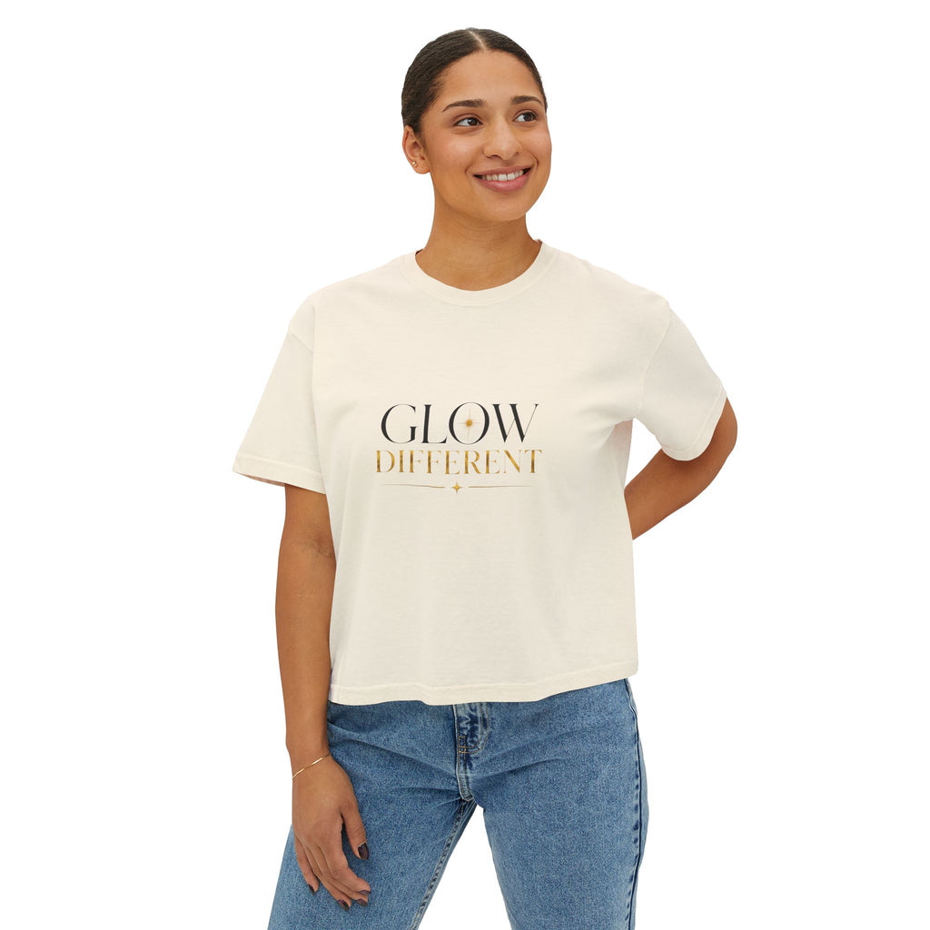'Glow Different' Crop T‑Shirt