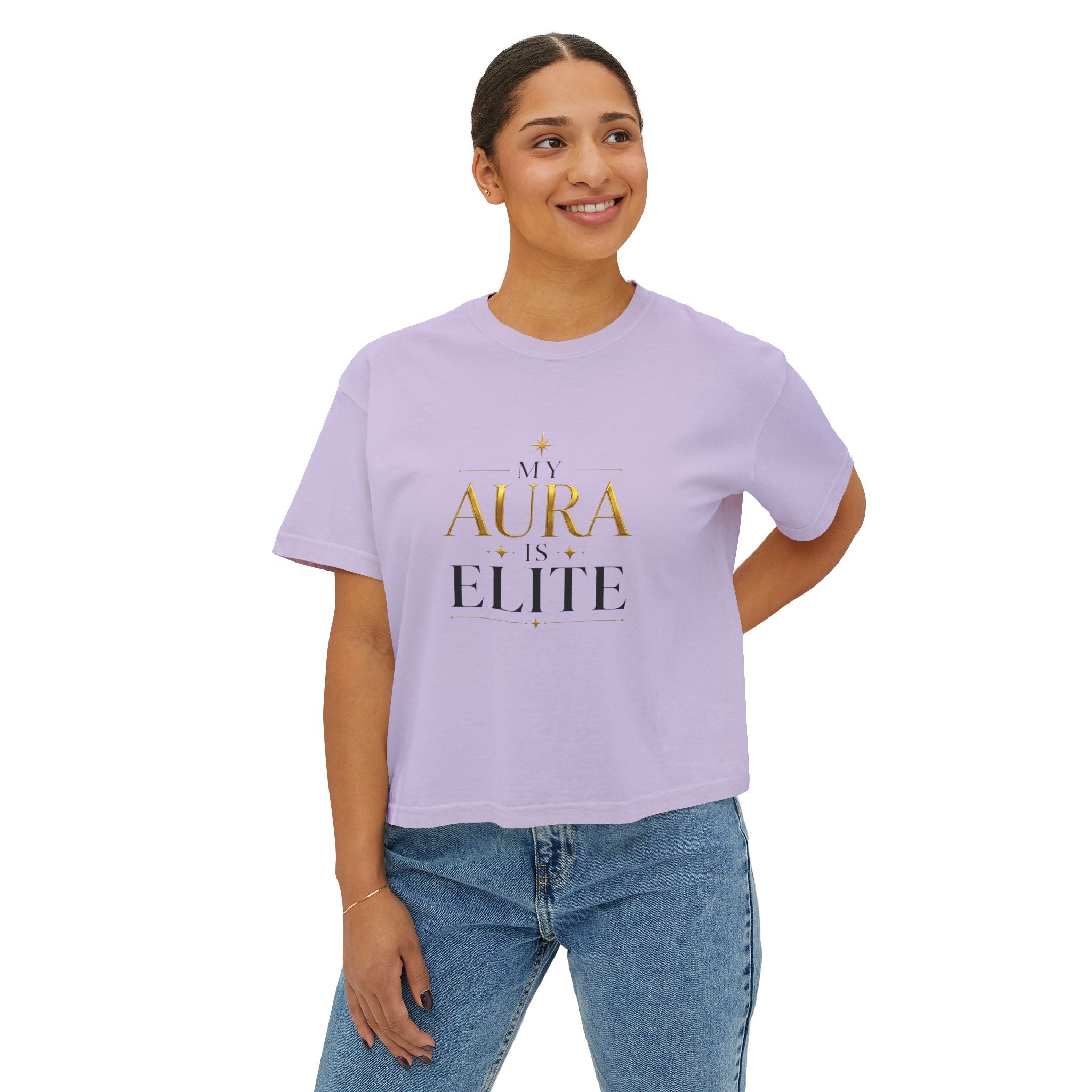 'My Aura is Elite' Crop T‑Shirt