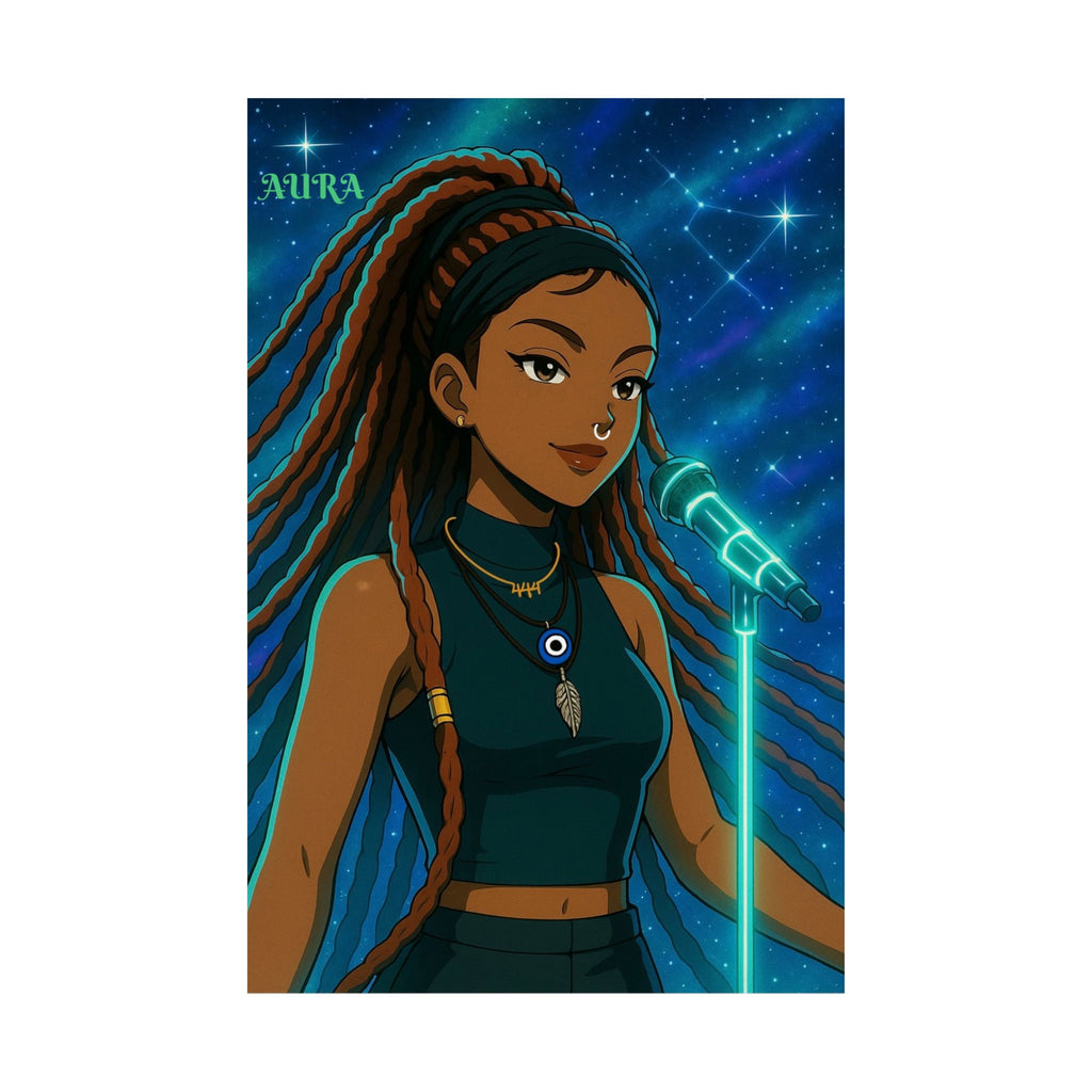 Aura Inspired Vertical Poster - Music Vibes Art Print