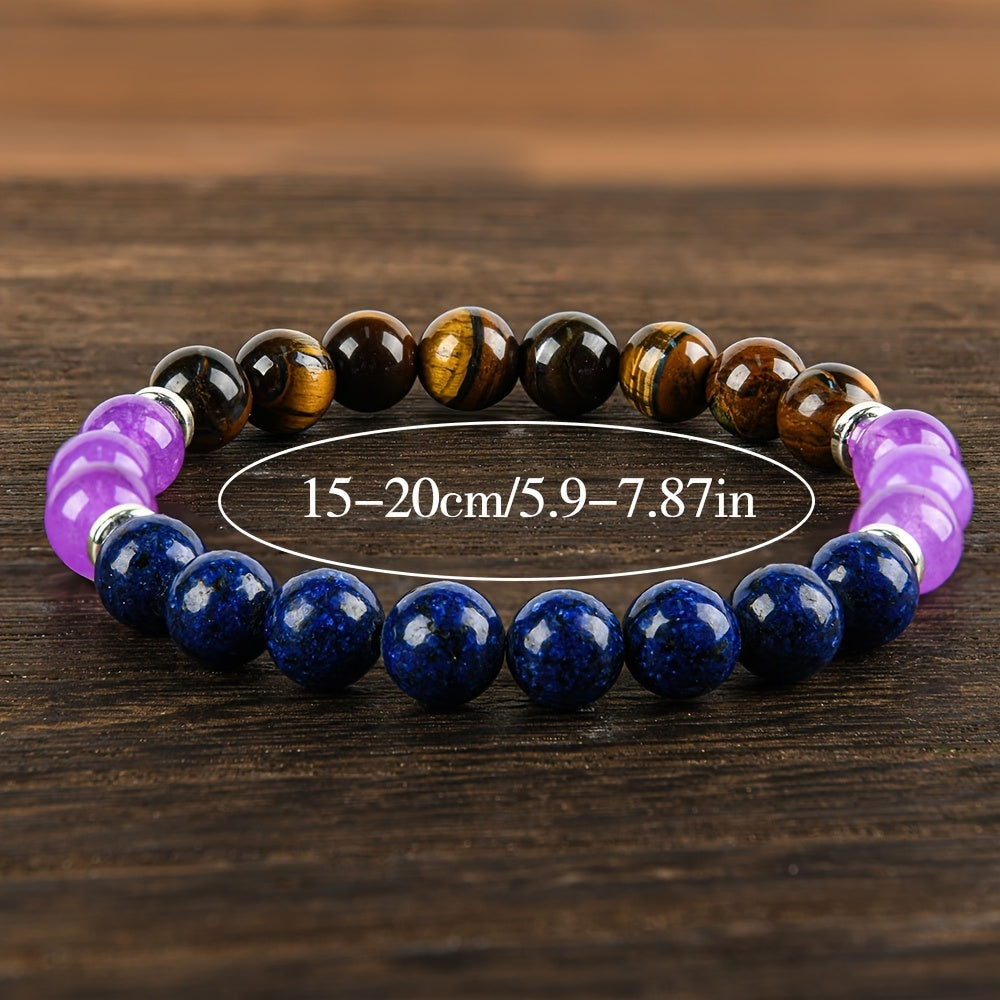 Crystal Bracelet Beaded Tiger's Eye Stone Jewelry For Men And Women, The Perfect Gift For Handmade Beaded Jewelry, Brings Serenity & Luck-Infused With Prosperity Energy