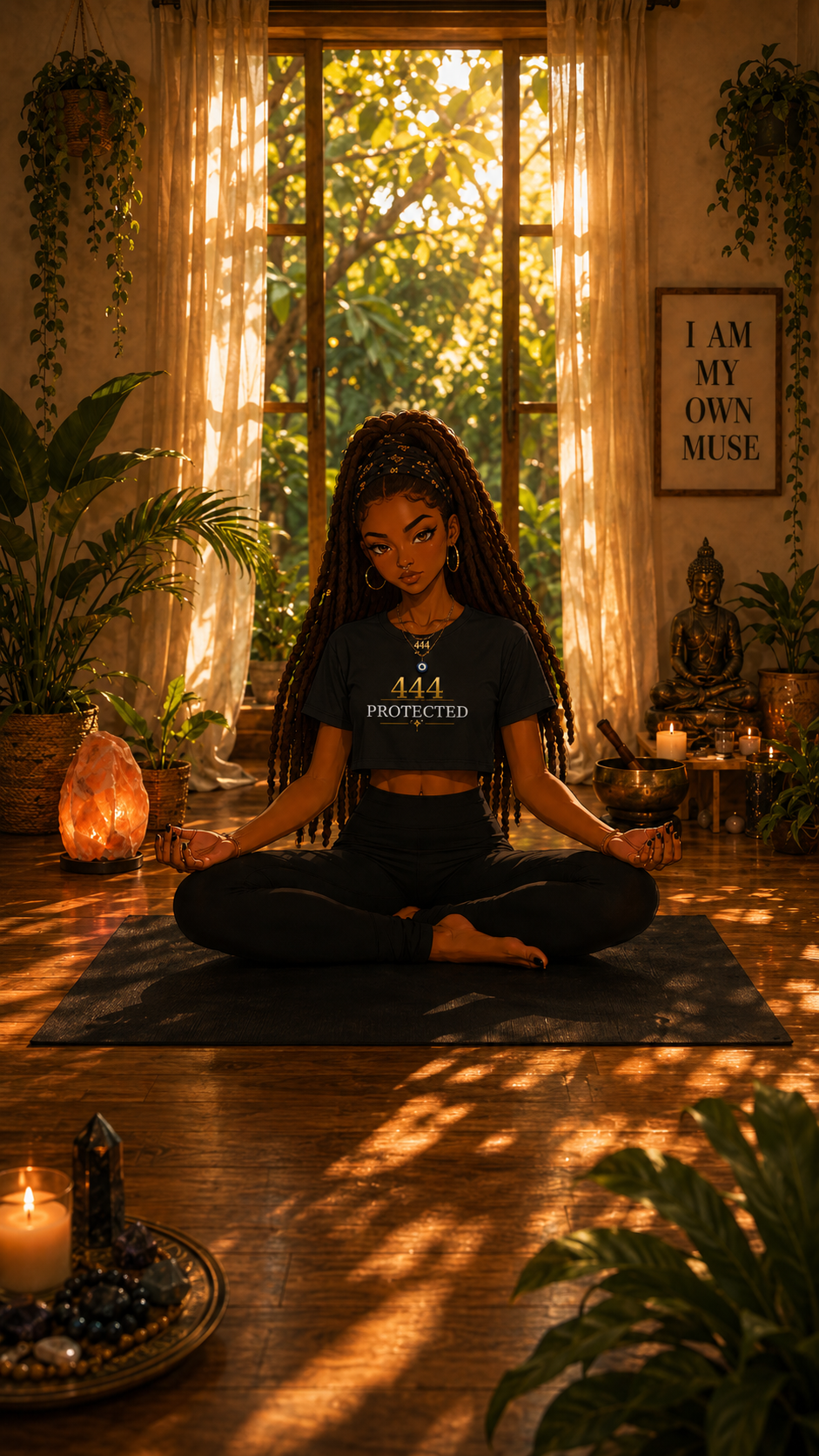 '444' Divinely Protected Crop T‑Shirt