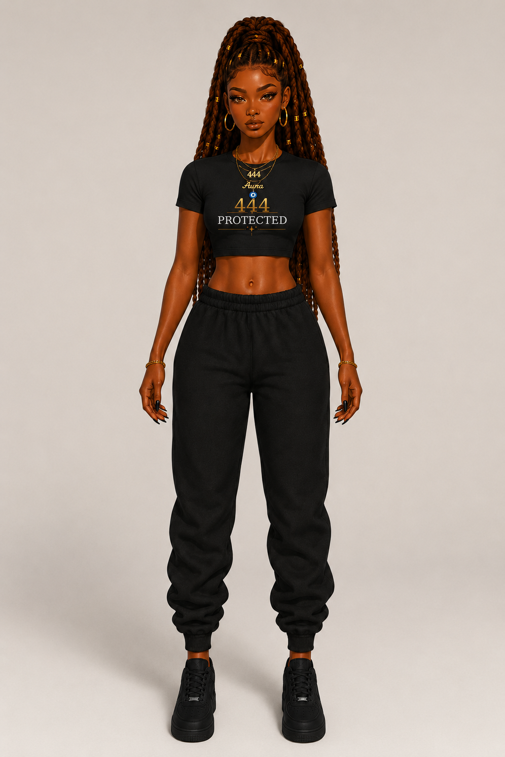 '444' Divinely Protected Crop T‑Shirt
