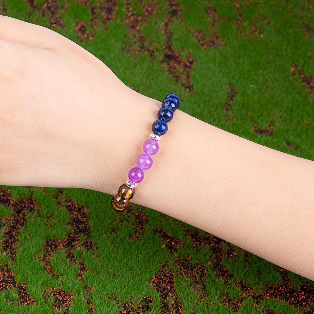 Crystal Bracelet Beaded Tiger's Eye Stone Jewelry For Men And Women, The Perfect Gift For Handmade Beaded Jewelry, Brings Serenity & Luck-Infused With Prosperity Energy