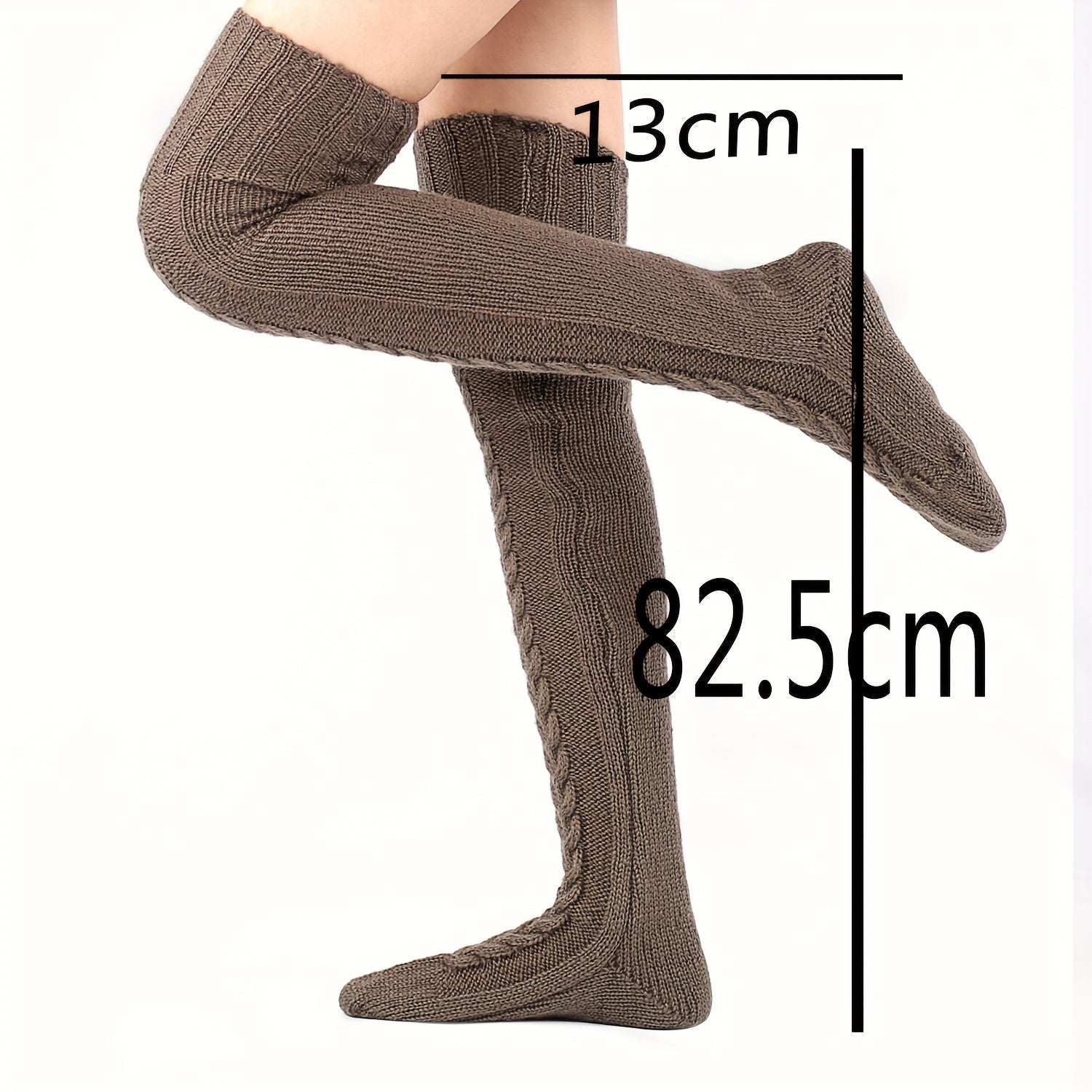 5-Pack or Single Pair Nylon Thick Knit Warm Leg Warmers Over-The-Knee High Socks Fall/Winter Hand Wash Only Solid Color Polyamide & Elastane Christmas Gift Casual Fashion