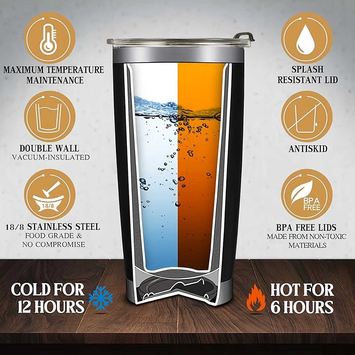20oz Stainless Steel Insulated Coffee Mug with Lid & Straw - Evil Eye Moon Design, Reusable Vacuum Tumbler for Travel, Ideal Birthday Gift