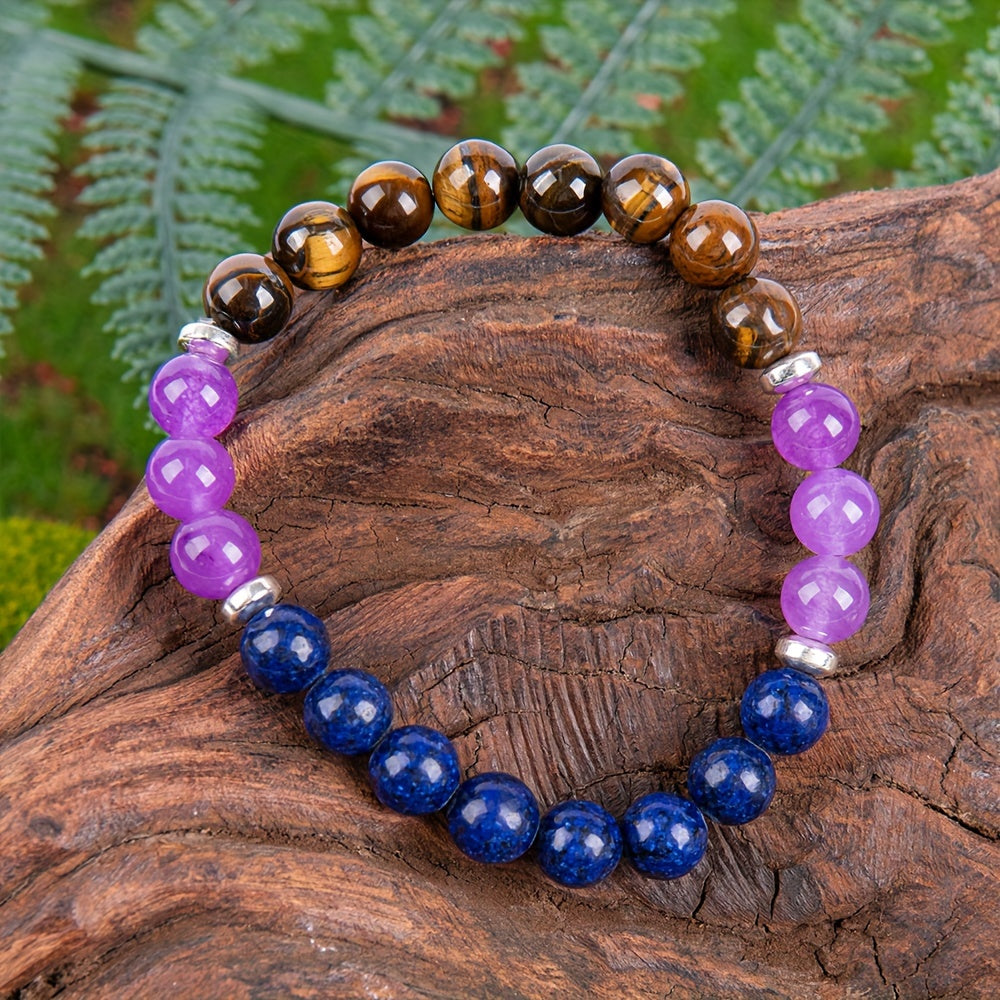 Crystal Bracelet Beaded Tiger's Eye Stone Jewelry For Men And Women, The Perfect Gift For Handmade Beaded Jewelry, Brings Serenity & Luck-Infused With Prosperity Energy