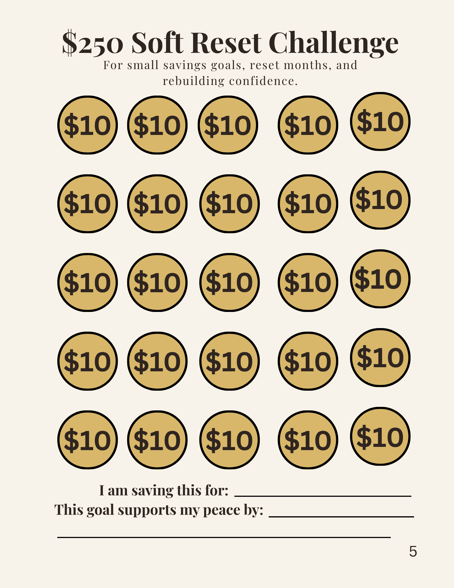 Soft Life Savings Challenge Bundle | Printable Savings Tracker + No-Spend Reset