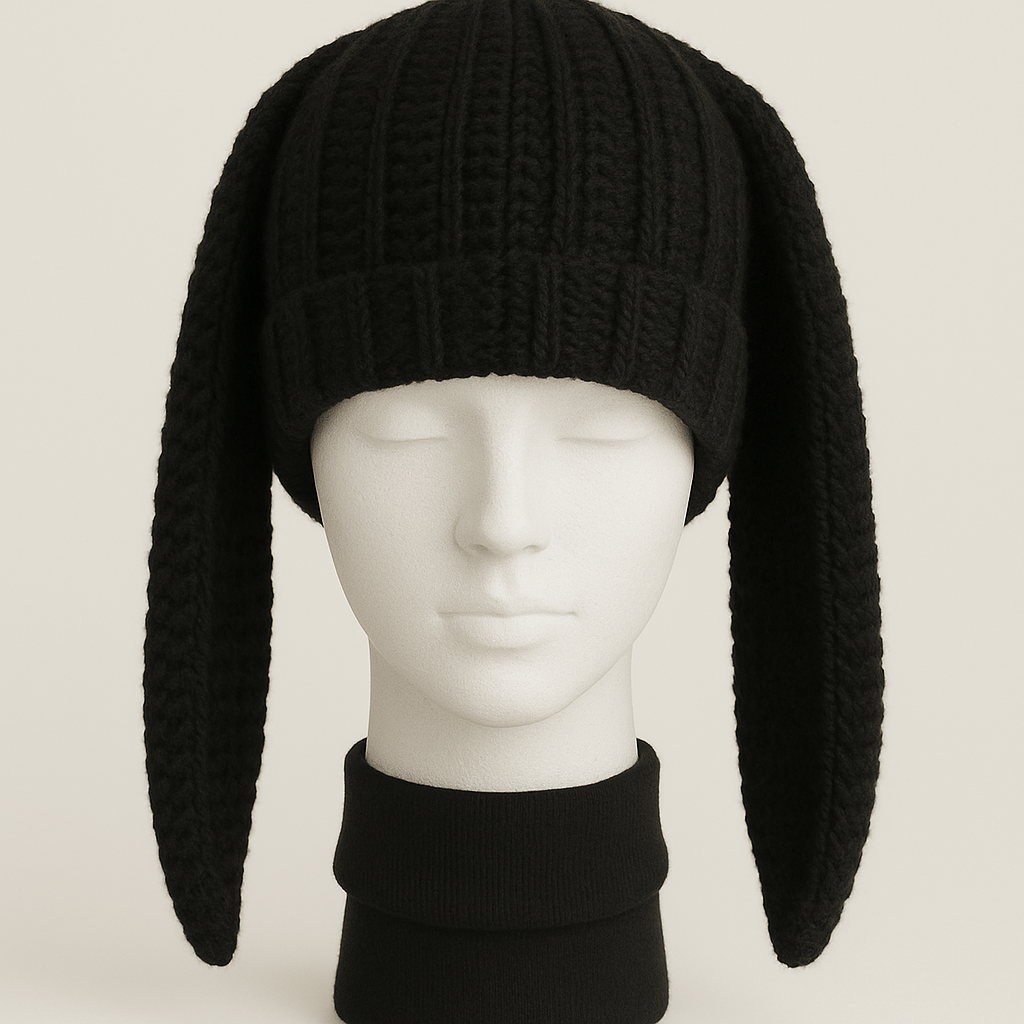 SHG Handmade Crochet Bunny Ear Beanie – Two-Tone & Solid Styles