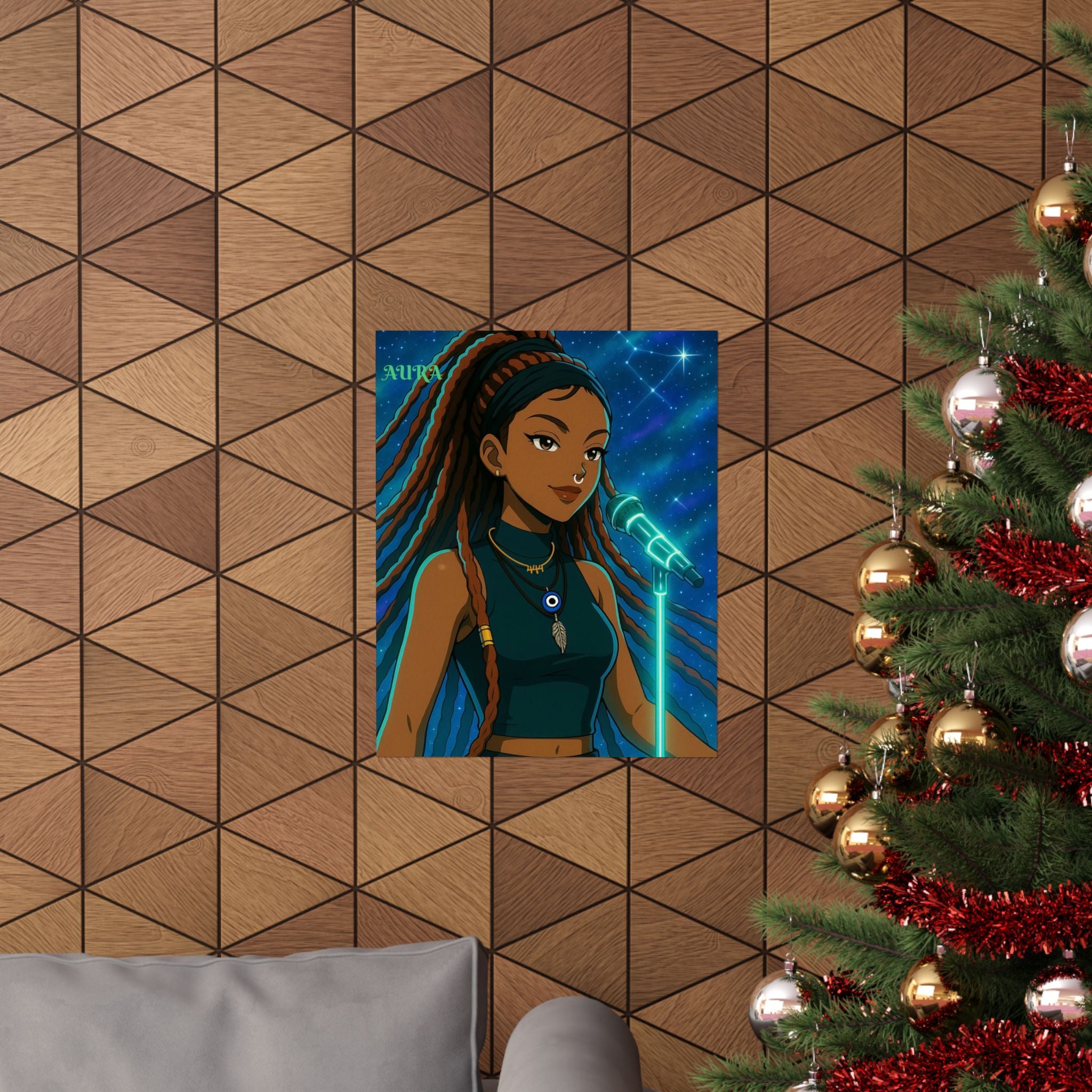 Aura Inspired Vertical Poster - Music Vibes Art Print