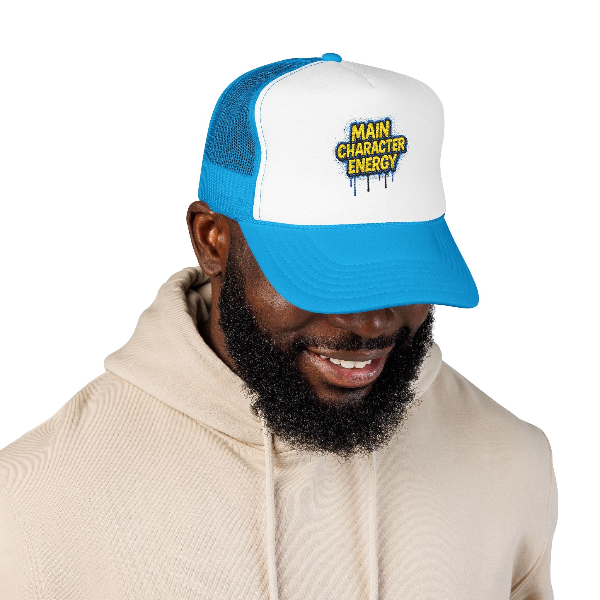 SHG Main Character Energy Foam Trucker Hat — Embroidered Statement Cap