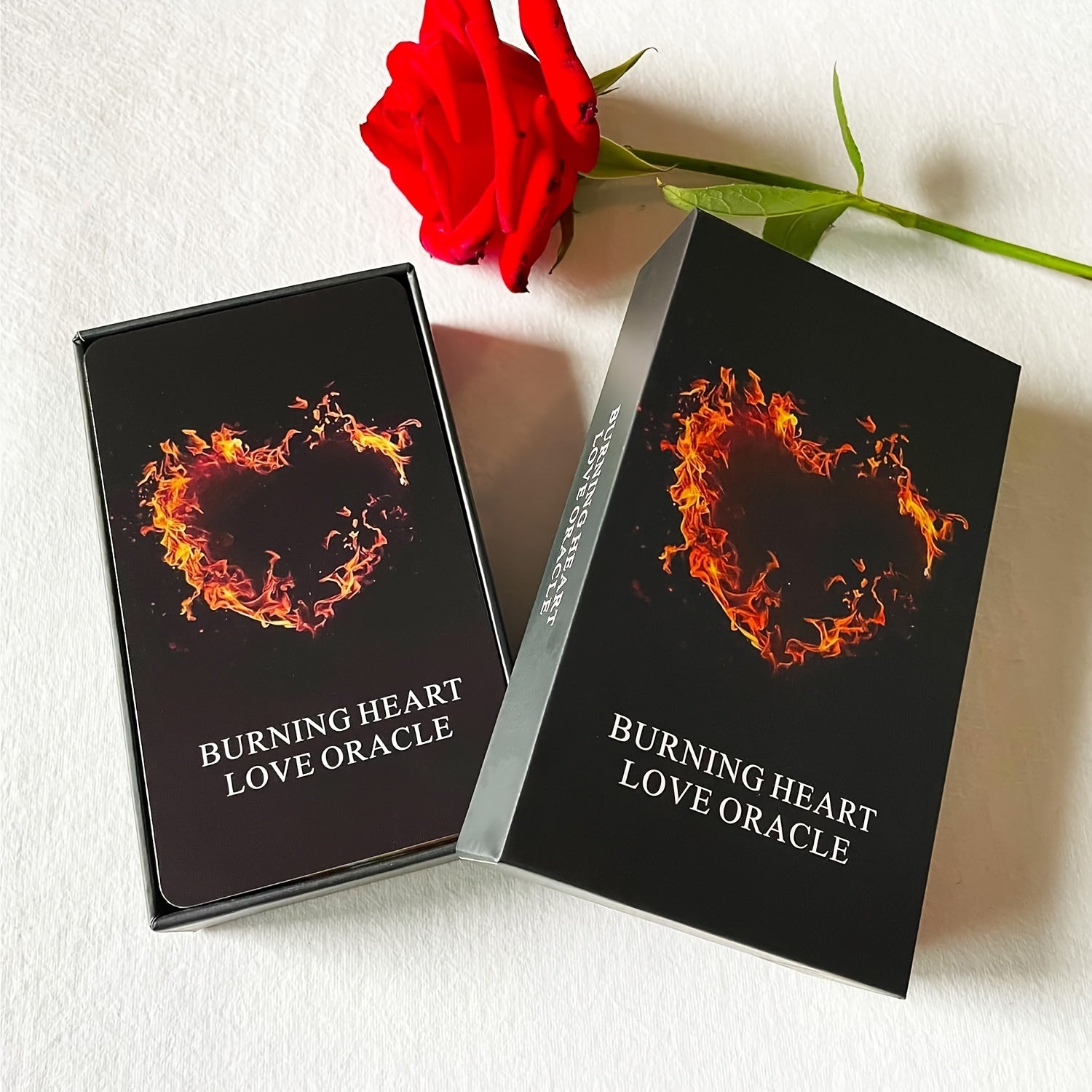 Burning Heart Love Oracle Cards Deck, Twin Flame Oracle Cards, Oracle Deck Help You Gain Insight Into What The Person Is Thinking Or Trying To Communicate With You, Christmas Present