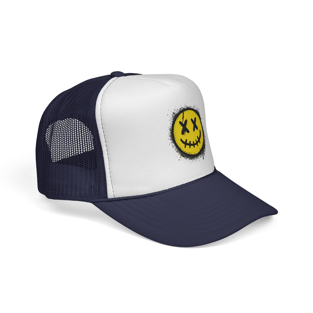 SHG Smiley Face Trucker Cap - Trendy Casual Hat for Festivals, Outdoor Events, Summer Fun, Gift for Friends, Streetwear Essential
