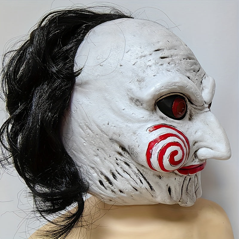 1pc, Halloween Scare Latex Head Mask, Performance Props, Holiday Party Decorations, Stage Performance Props, Face Mask, Cosplay Mask, Events Cosplay Props, Party Supplies, Halloween Decorations, Horror Decor, Cool Decor, Scen