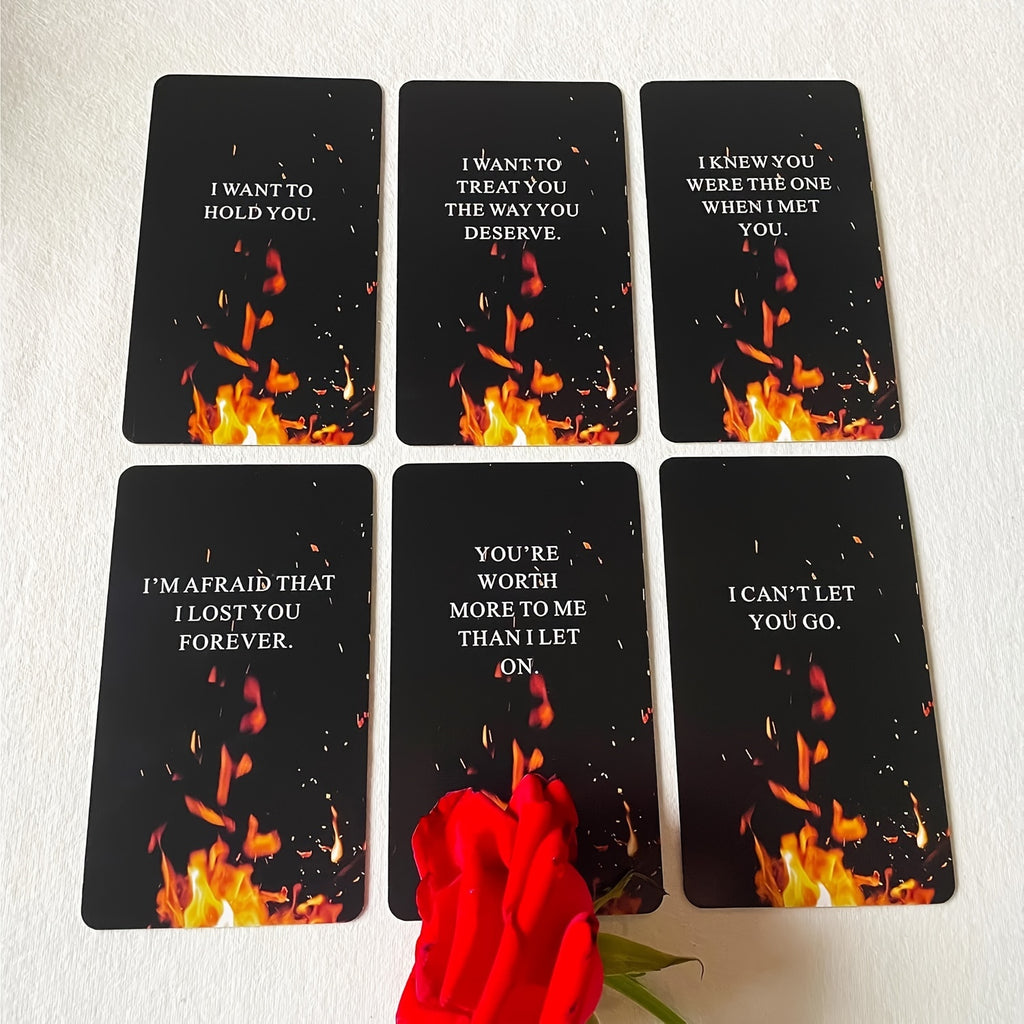 Burning Heart Love Oracle Cards Deck, Twin Flame Oracle Cards, Oracle Deck Help You Gain Insight Into What The Person Is Thinking Or Trying To Communicate With You, Christmas Present