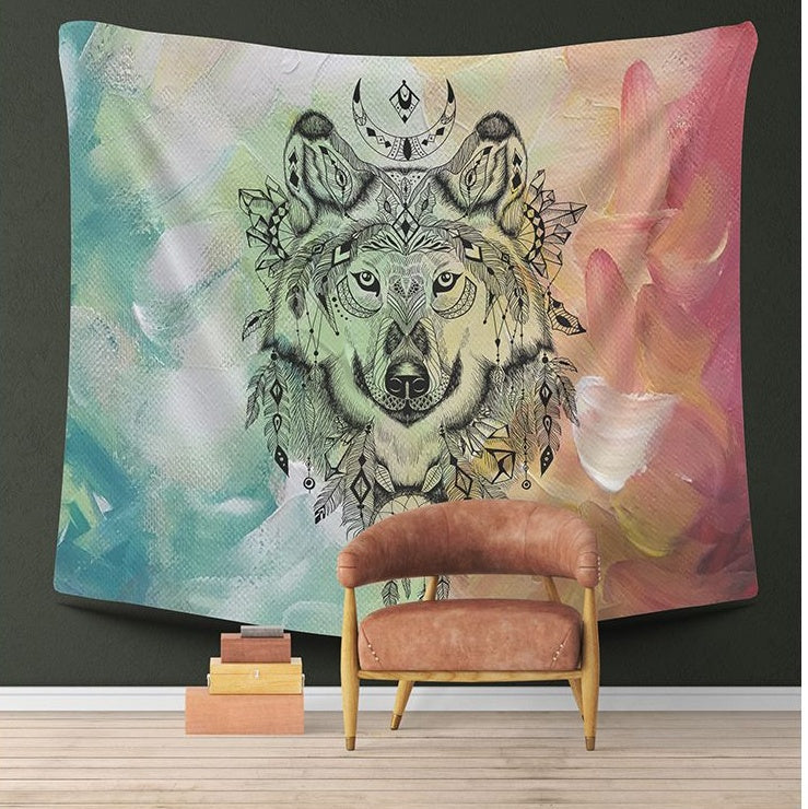 Animal Lion Tapestry Polyester Background Cloth