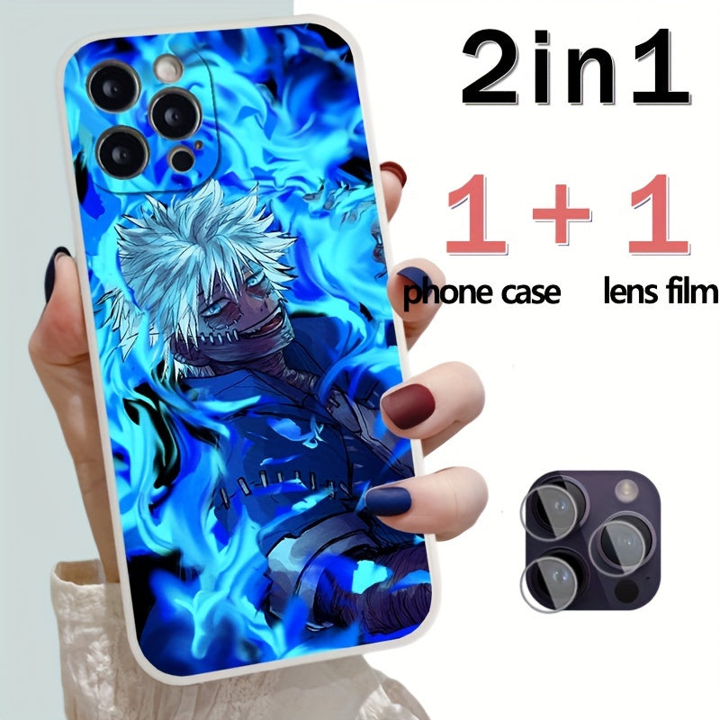 Super Cool Popular Comic Anime Phone Case, 2-in-1 Phone Case And Lens Film, Cartoon TPU White Phone Case, Christmas/Halloween/Valentine's Day/Easter/Boy/Girl/Girlfriend Gift (for IPhone 7/11/ 12/13/14/15 Pro Max/Plus/X/XS/XS