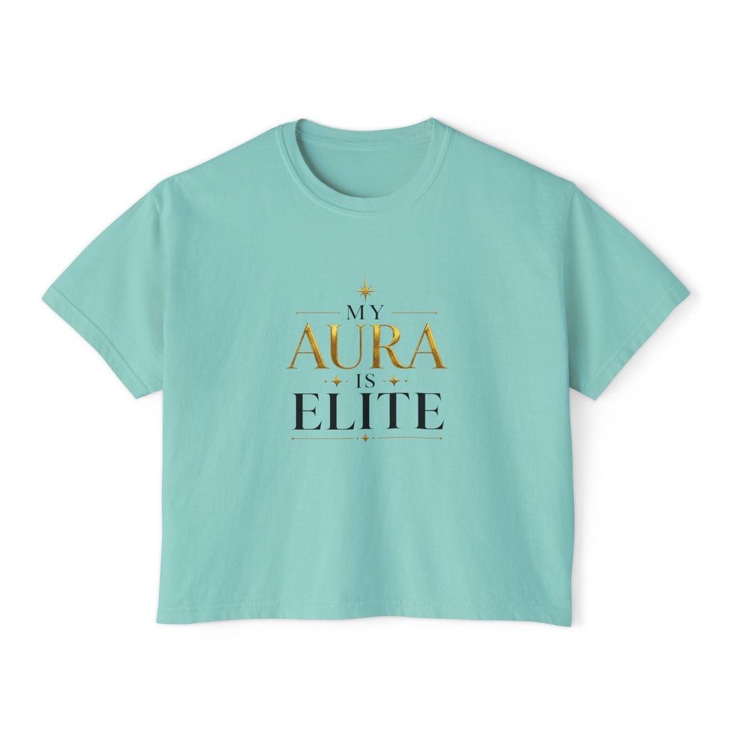'My Aura is Elite' Crop T‑Shirt