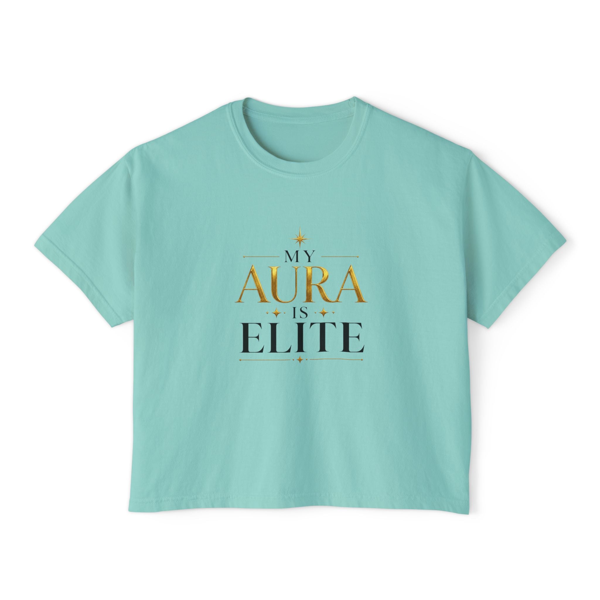 'My Aura is Elite' Crop T‑Shirt