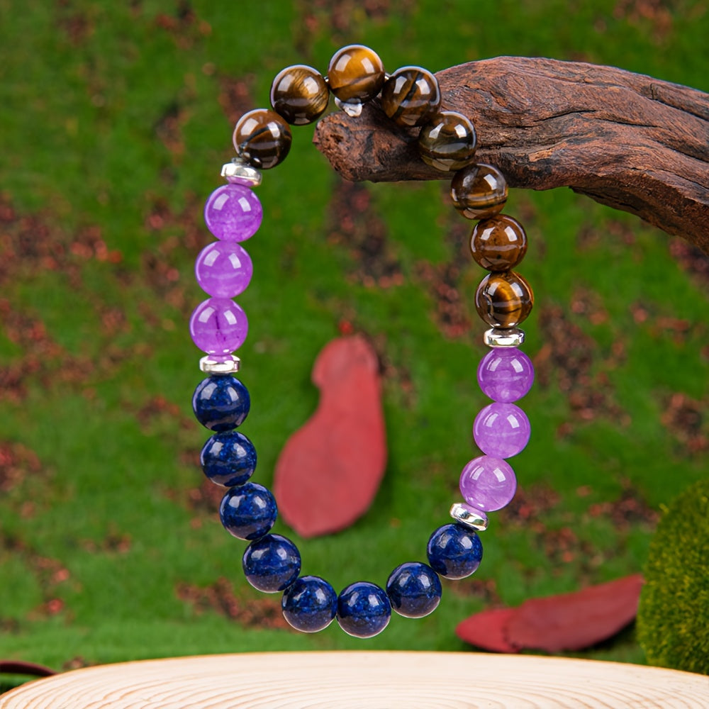 Crystal Bracelet Beaded Tiger's Eye Stone Jewelry For Men And Women, The Perfect Gift For Handmade Beaded Jewelry, Brings Serenity & Luck-Infused With Prosperity Energy