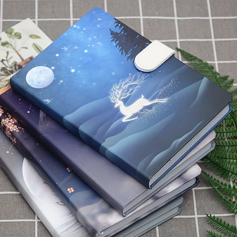 A5 Size 112 Sheets Elk Color Page Book - Magnetic Buckle Hardside Hardcover Student Hand Account Journal with Premium Quality Pages