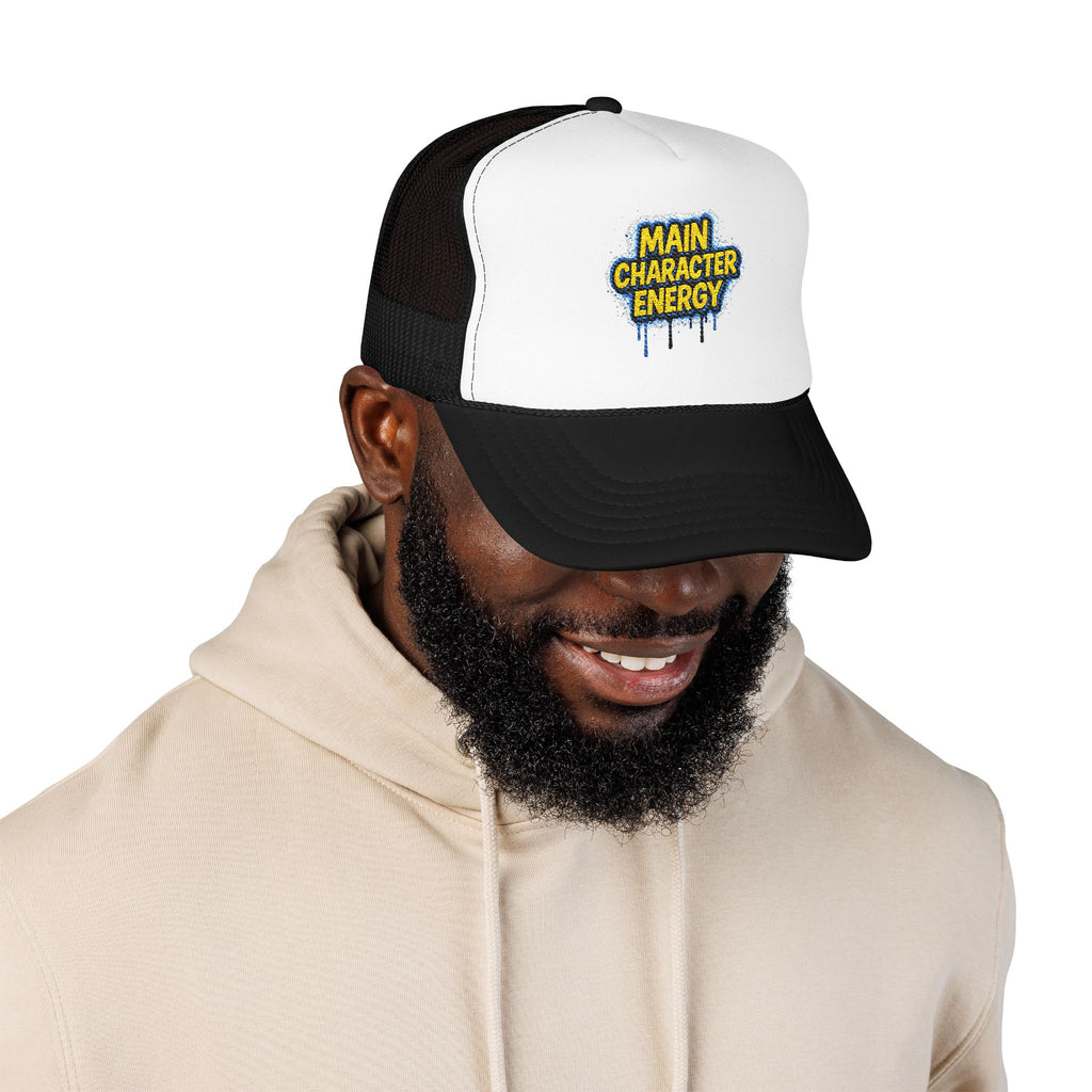 SHG Main Character Energy Foam Trucker Hat — Embroidered Statement Cap