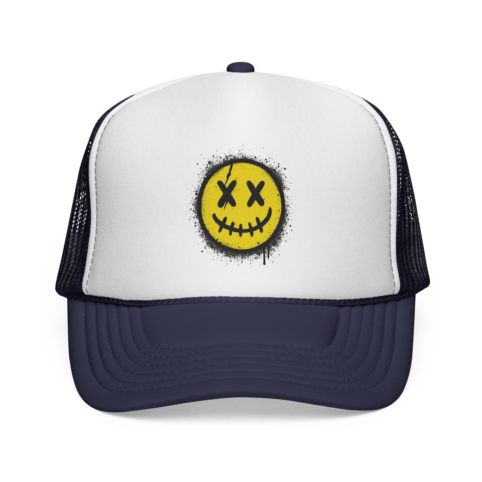 SHG Smiley Face Trucker Cap - Trendy Casual Hat for Festivals, Outdoor Events, Summer Fun, Gift for Friends, Streetwear Essential