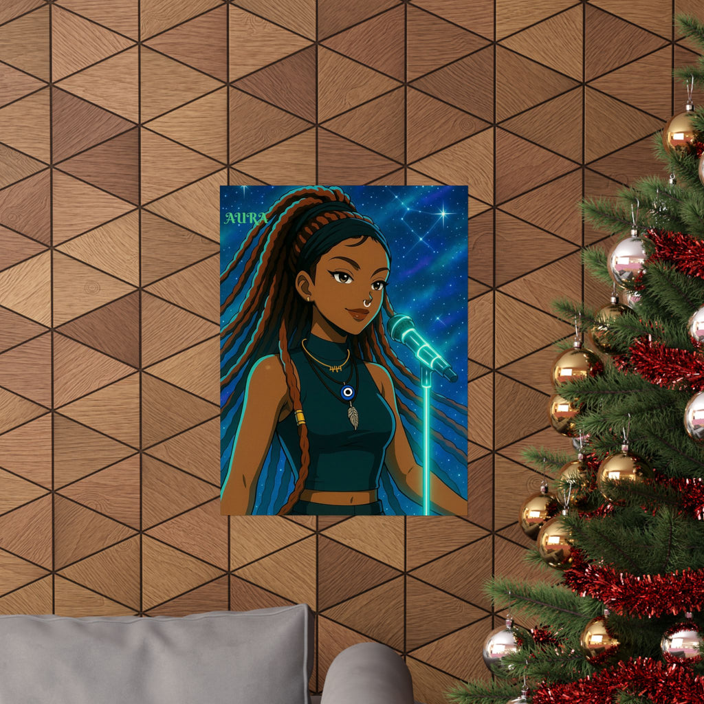 Aura Inspired Vertical Poster - Music Vibes Art Print